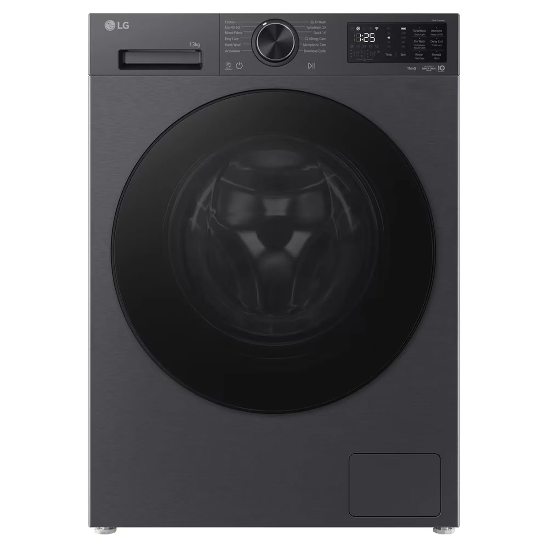LG F4X5013TBB 13kg 1400 Spin Washing Machine in Matte Black A Rated wi