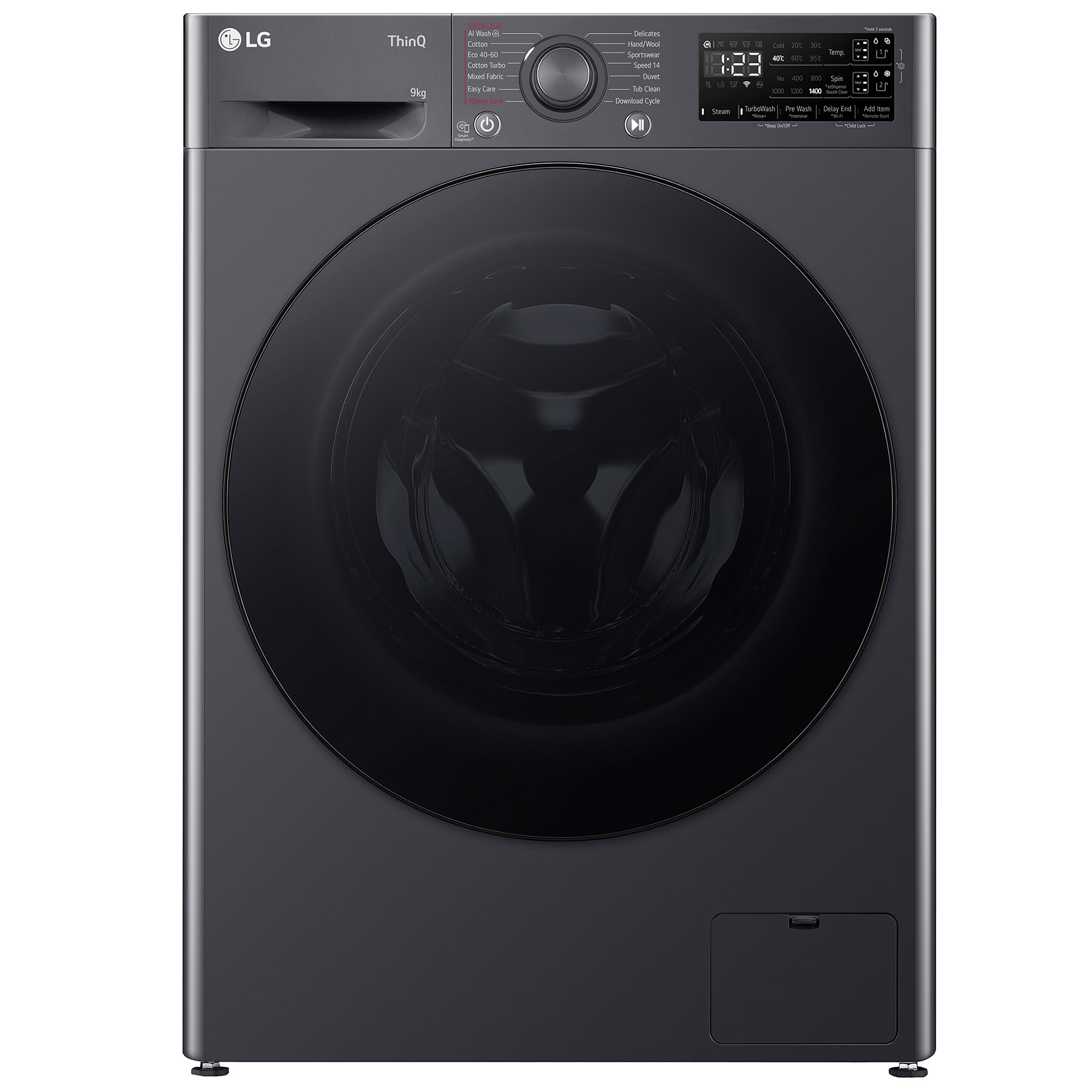 LG F4Y509GBLA1 Washing Machine in Grey 1400rpm 9kg A Rated Wi Fi