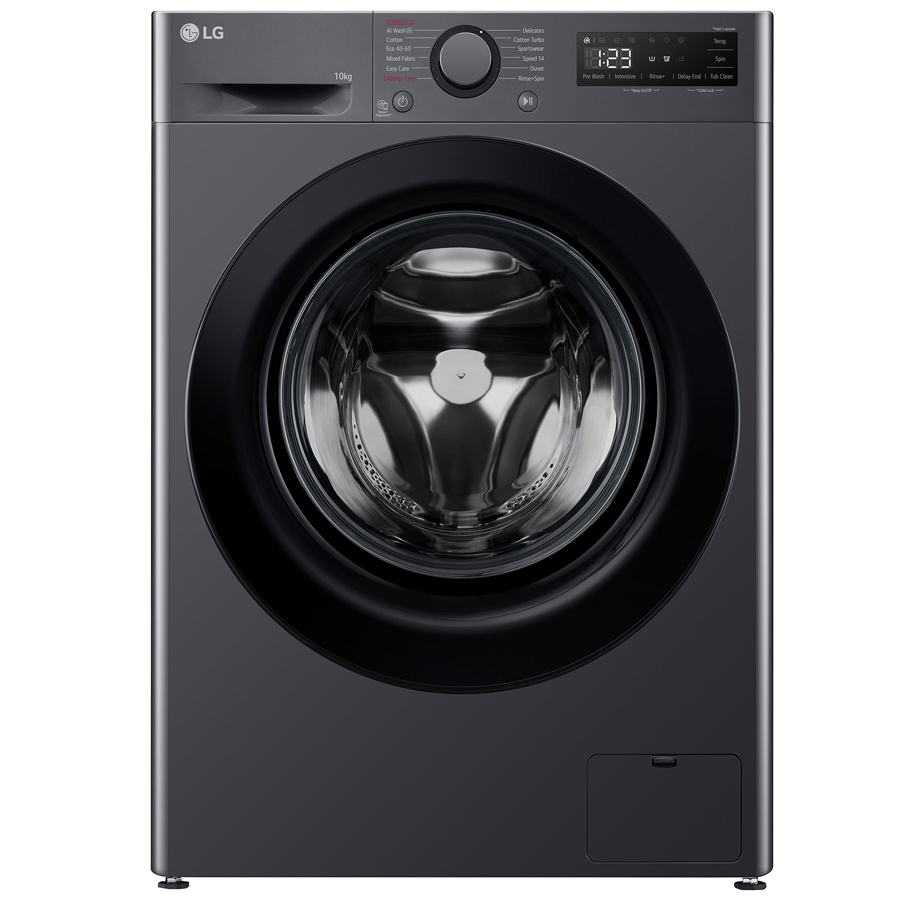 LG F4Y510GBLN1 10kg TurboWash Steam Washing Machine – SLATE GREY