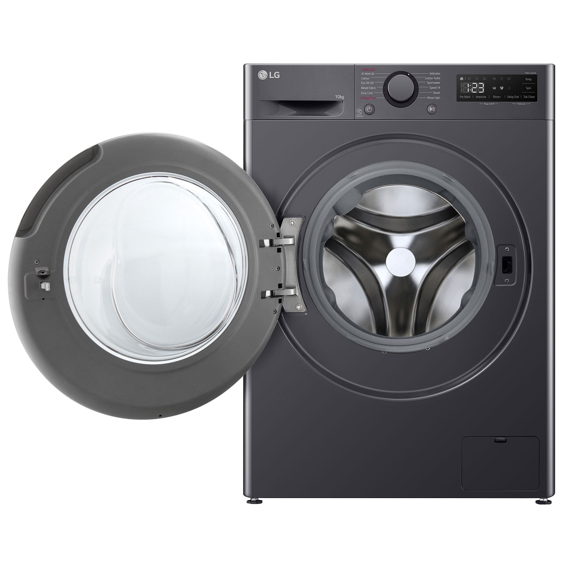 LG F4Y510GBLN1 10kg 1400 Spin Washing Machine in Slate Grey A Rated AI, photo 2