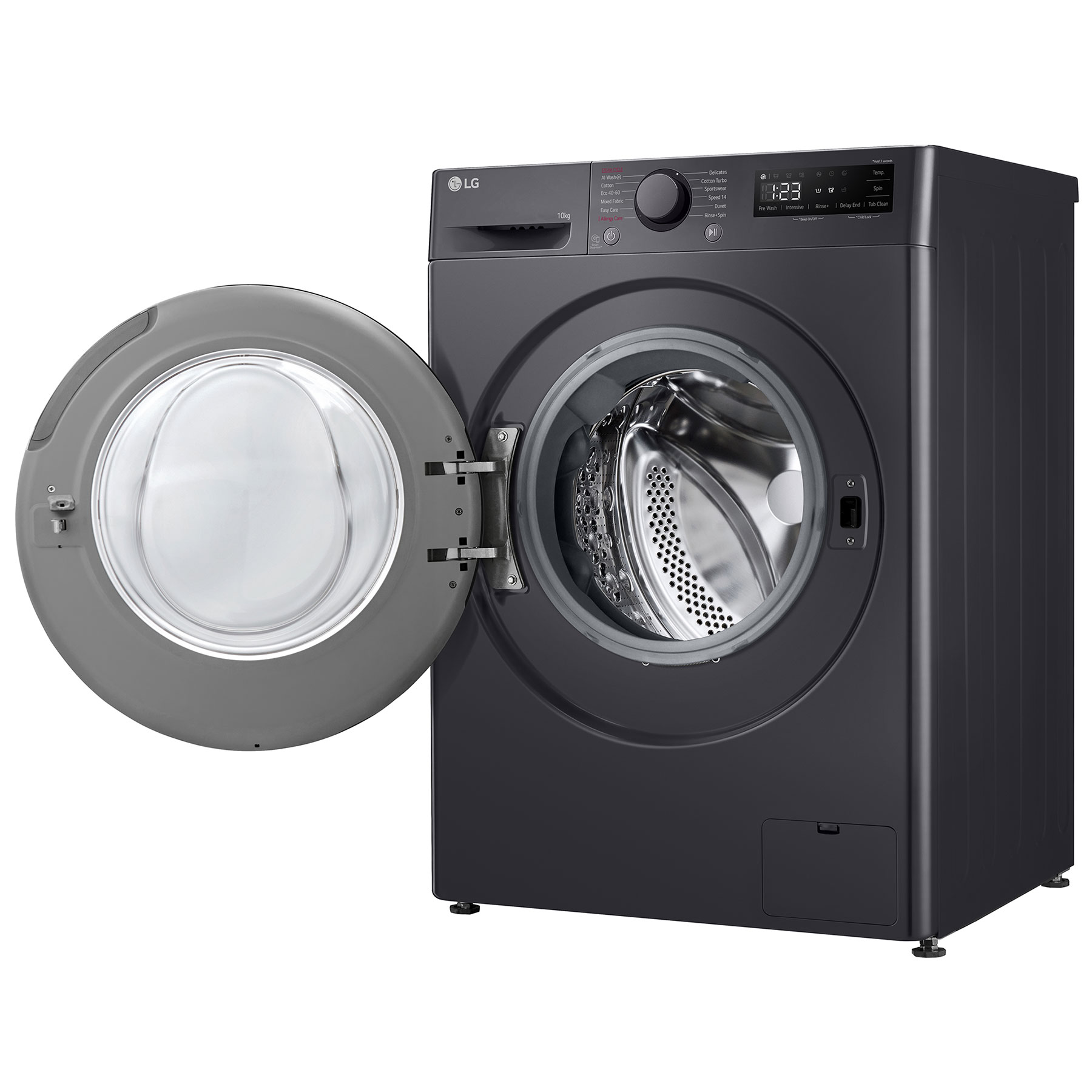 LG F4Y510GBLN1 10kg 1400 Spin Washing Machine in Slate Grey A Rated AI, photo 3
