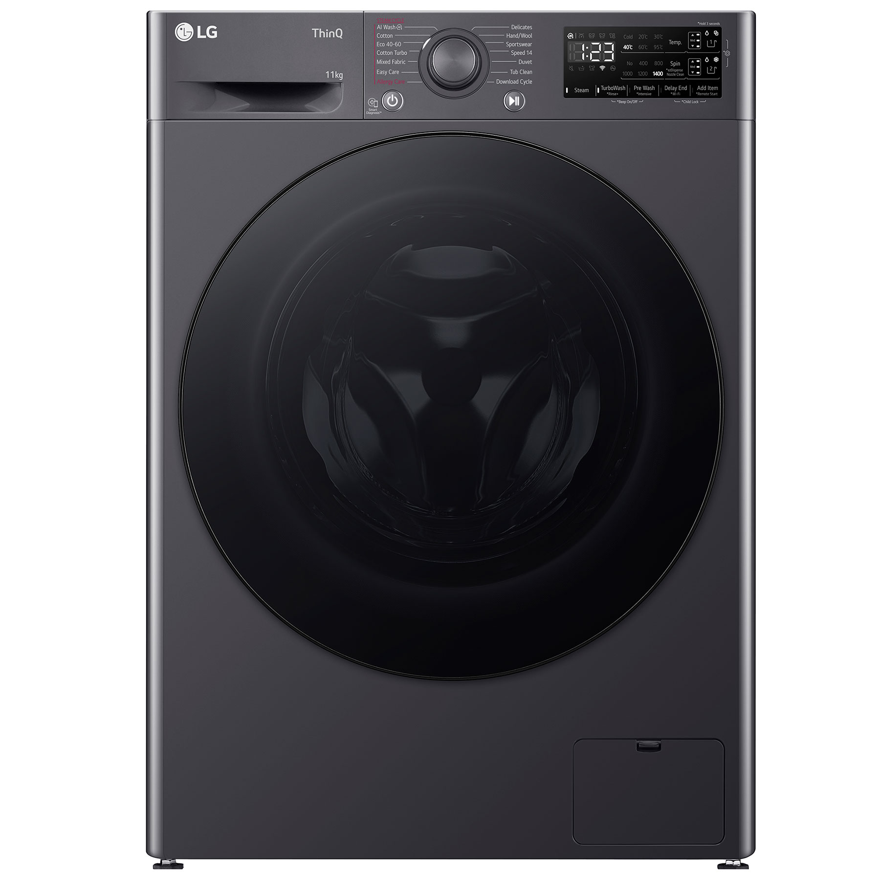 LG F4Y511GBLA1 11kg Autodose Steam Washing Machine – SLATE GREY