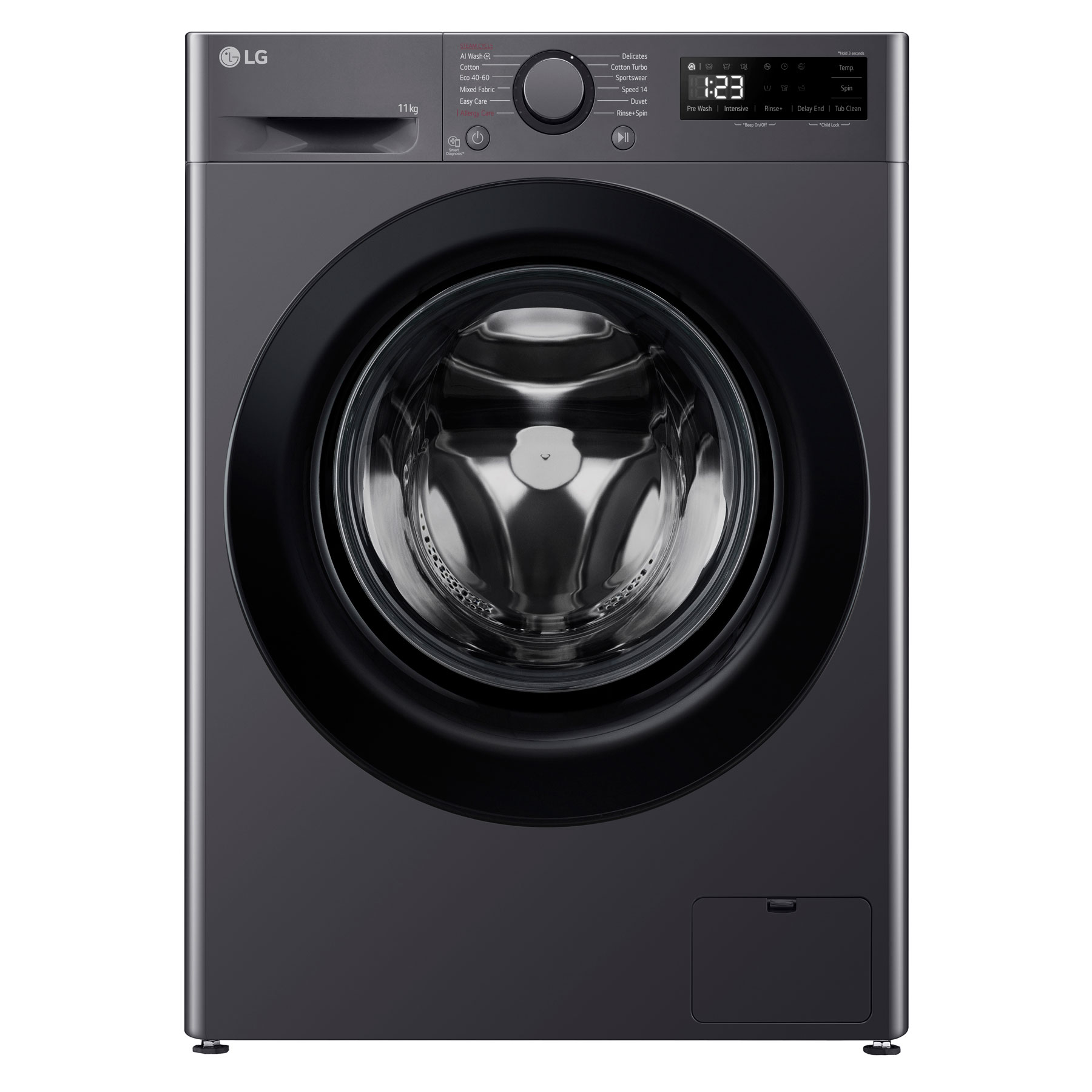 LG F4Y511GBLN1 11kg 1400 Spin Washing Machine in Slate Grey A Rated St