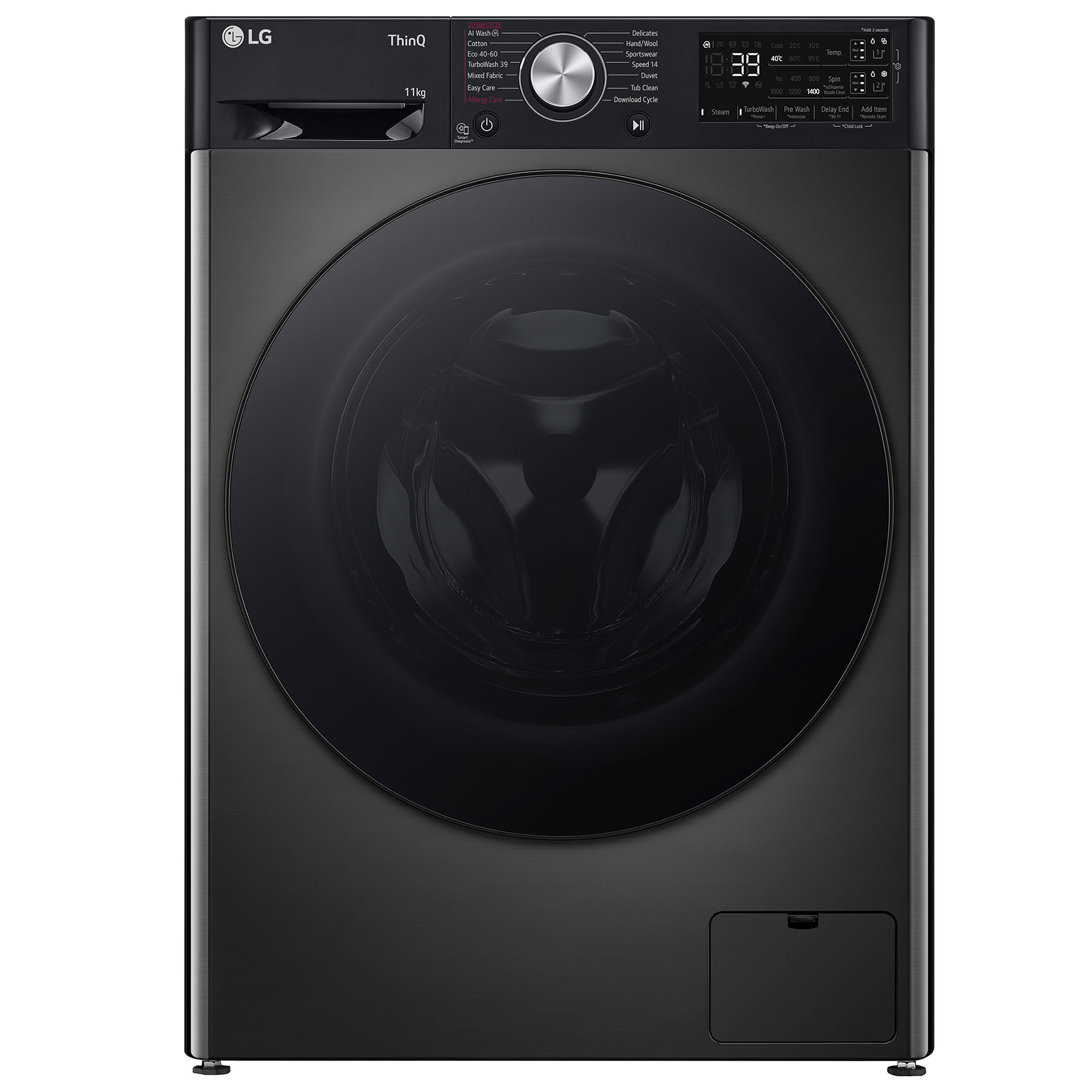 Image of LG F4Y711BBTA1 Washing Machine in Black 1400rpm 11kg A Rated Wi Fi