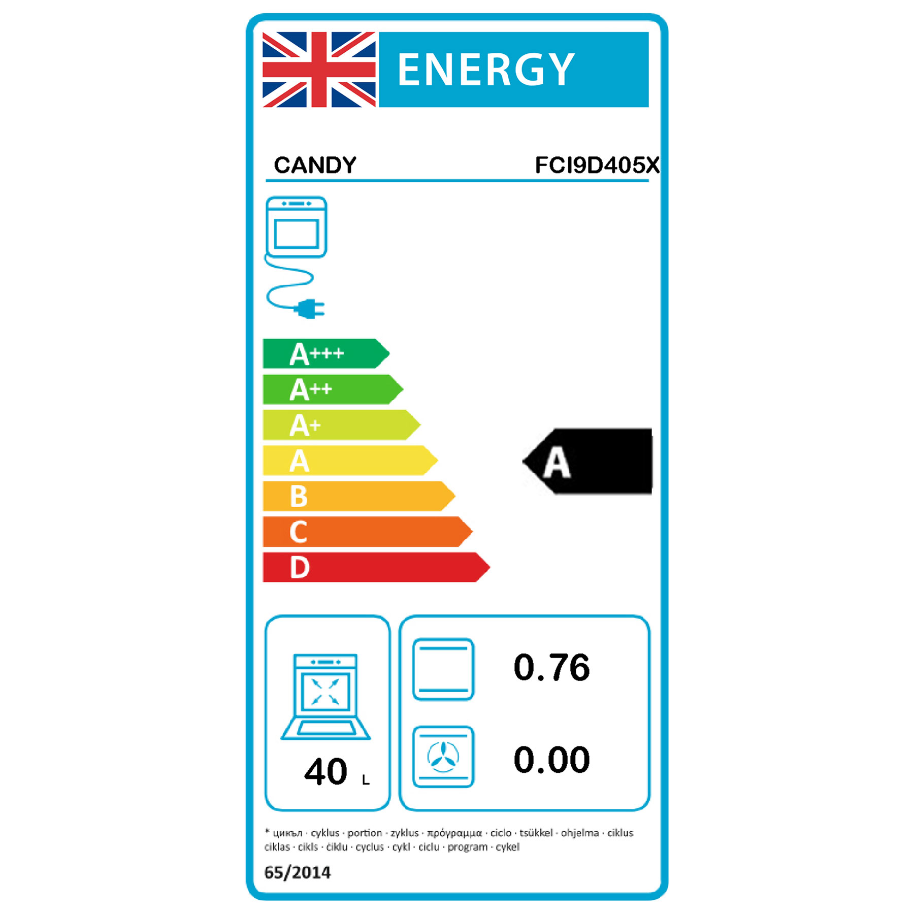 Candy Idea FCI9D405X 70 L 4400 W Stainless steel