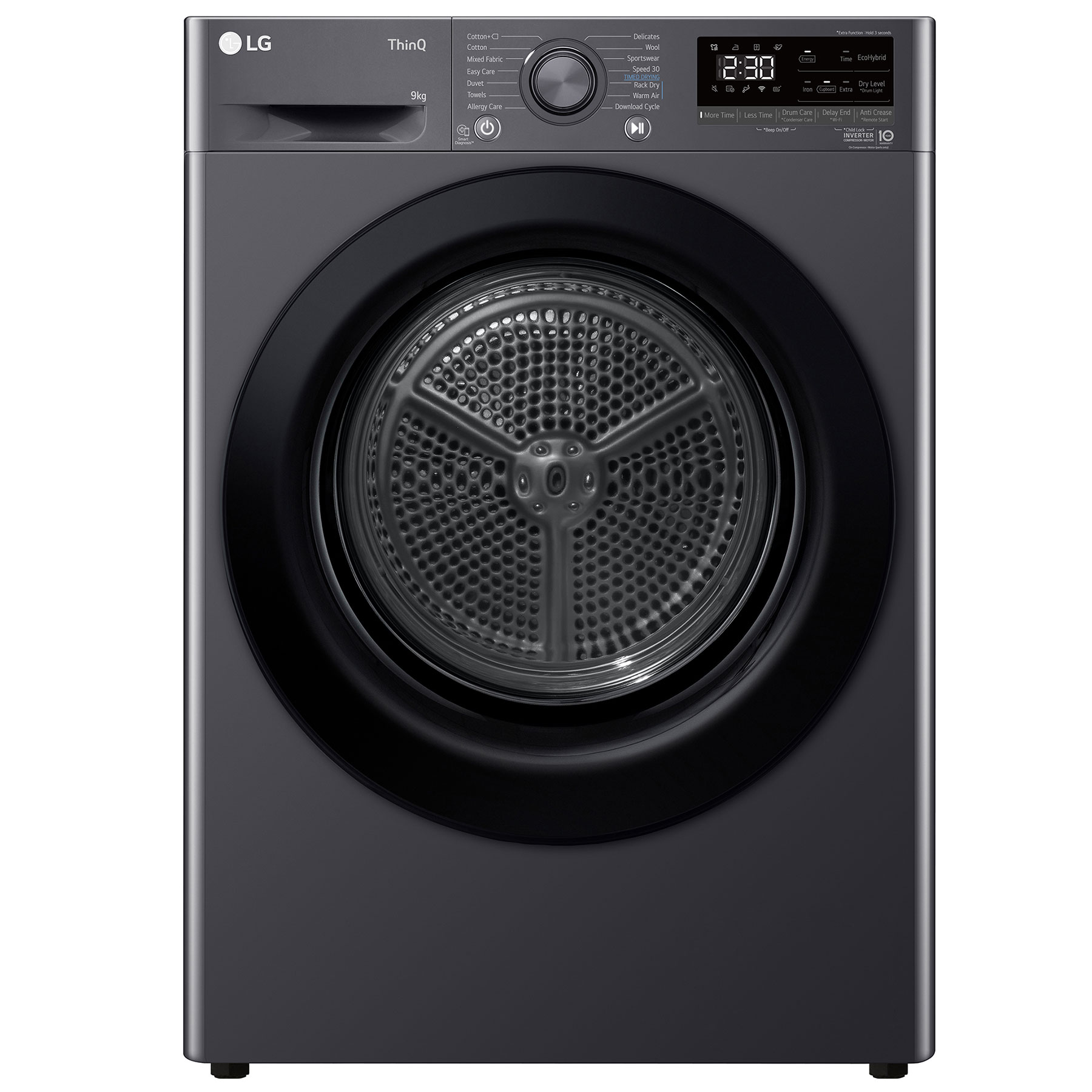 LG FDV309GN 9kg Dual Heat Pump Condenser Dryer in Slate Grey A