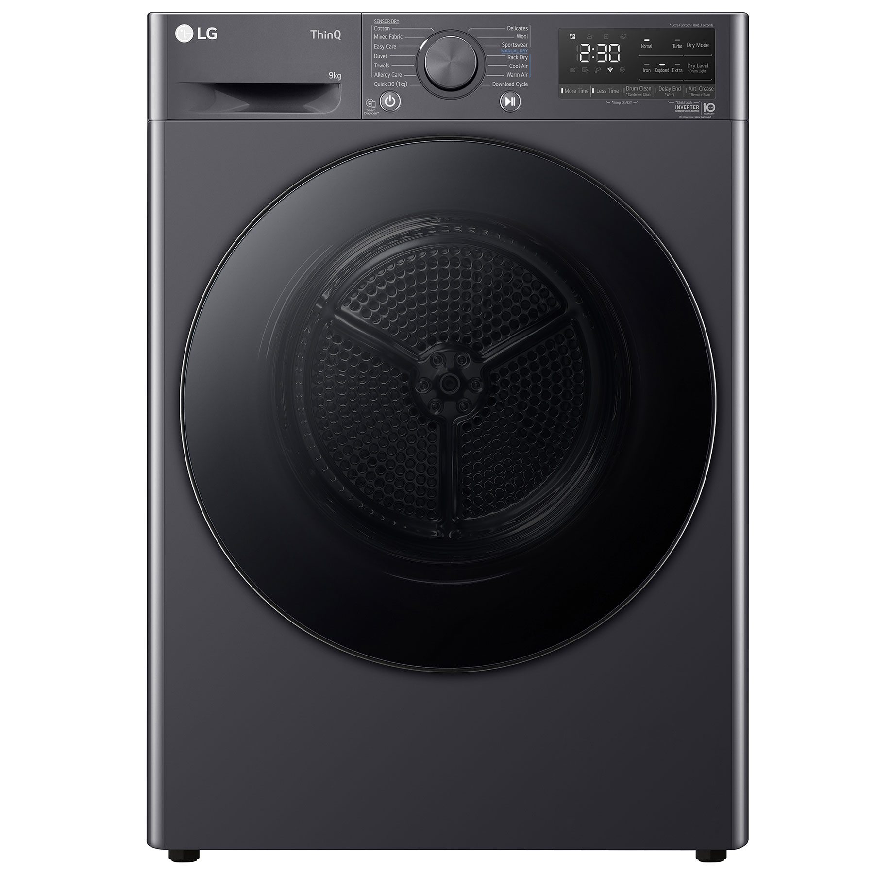 LG FDV709GN 9kg Dual Heat Pump Condenser Dryer in Slate Grey A