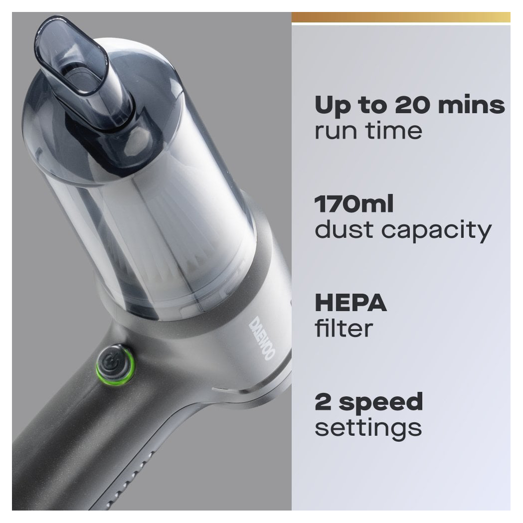 Daewoo Cyclone Freedom Cordless Handheld Car Detailing Vacuum Cleaner