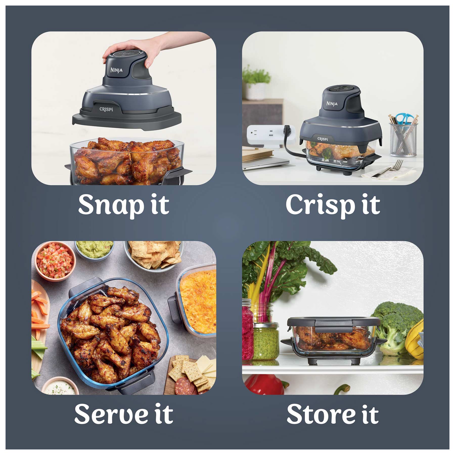 Ninja FN101UKGY Ninja CRISPi 4 in 1 Portable Air Fryer Cyberspace Blue, photo 3