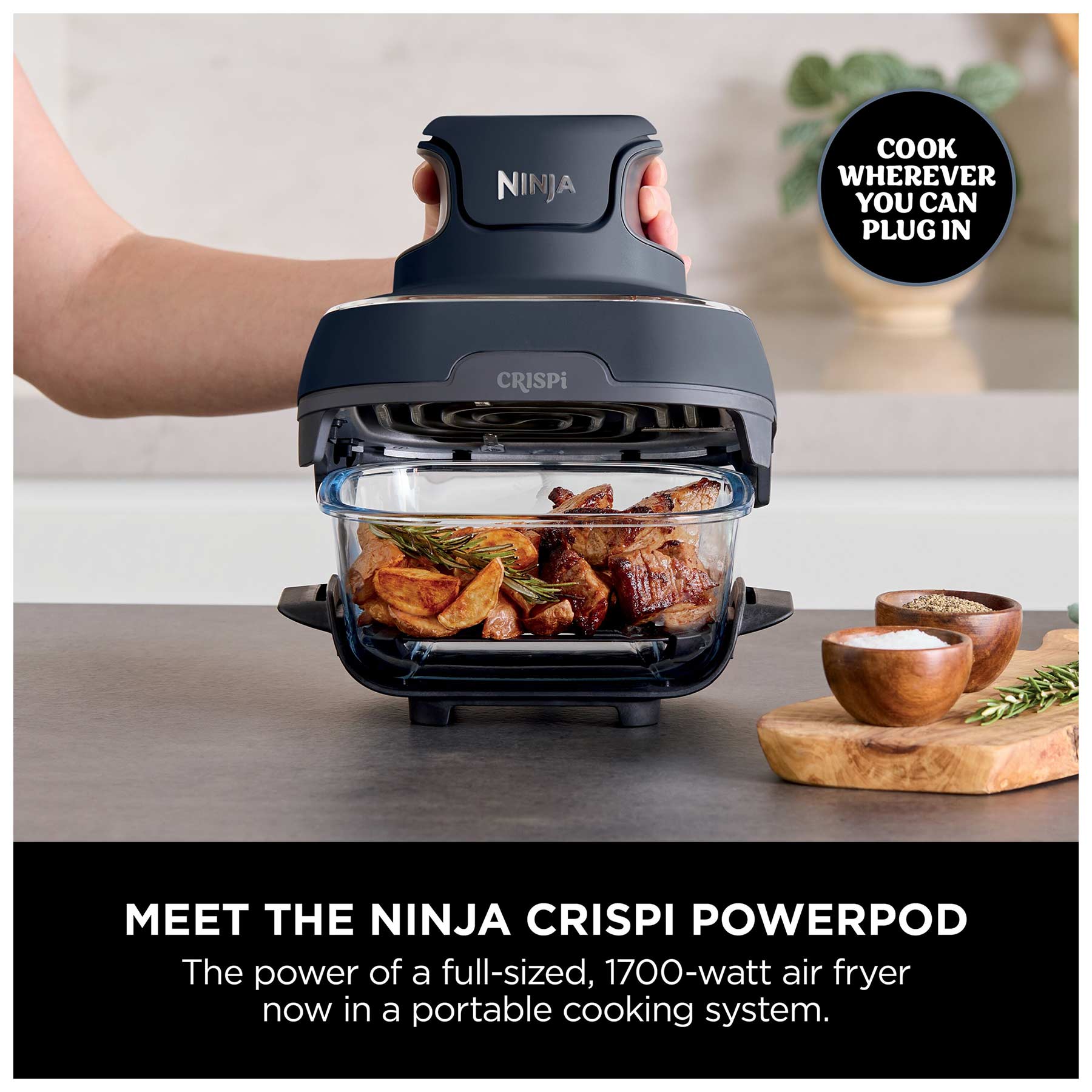Ninja FN101UKGY Ninja CRISPi 4 in 1 Portable Air Fryer Cyberspace Blue, photo 5