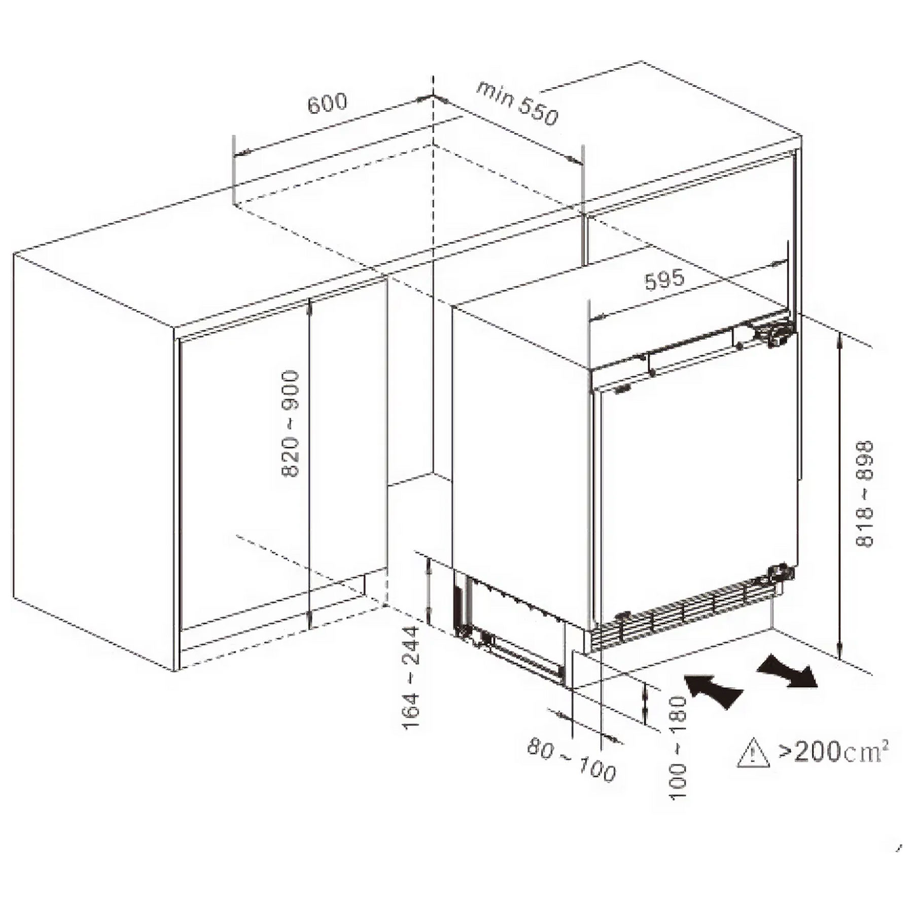 Hisense FUV124D4AWE 82cm High Integrated Undercounter Freezer 60cm Wid, photo 5