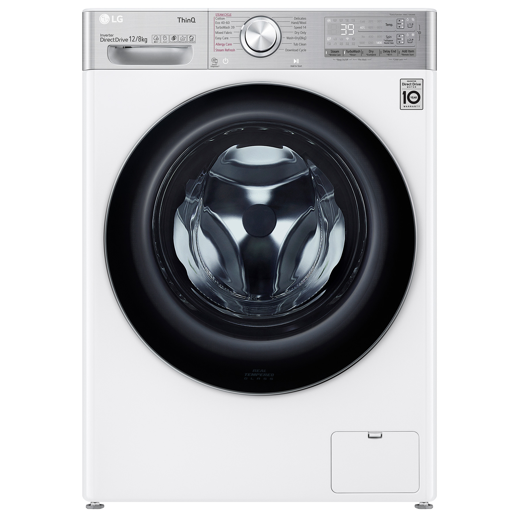 Image of LG FWV1128WTSA Washer Dryer in White 1400rpm 12kg 8kg E Rated ThinQ