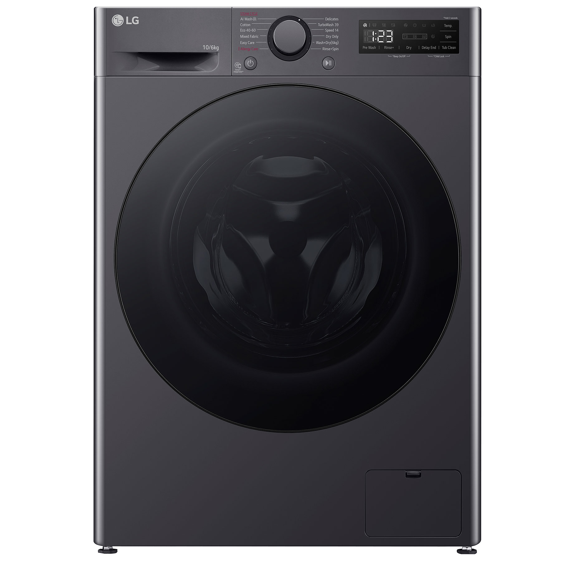 LG FWY706GBTN1 Washer Dryer in Slate Grey 1400 Spin 10kg 6kg D Rated