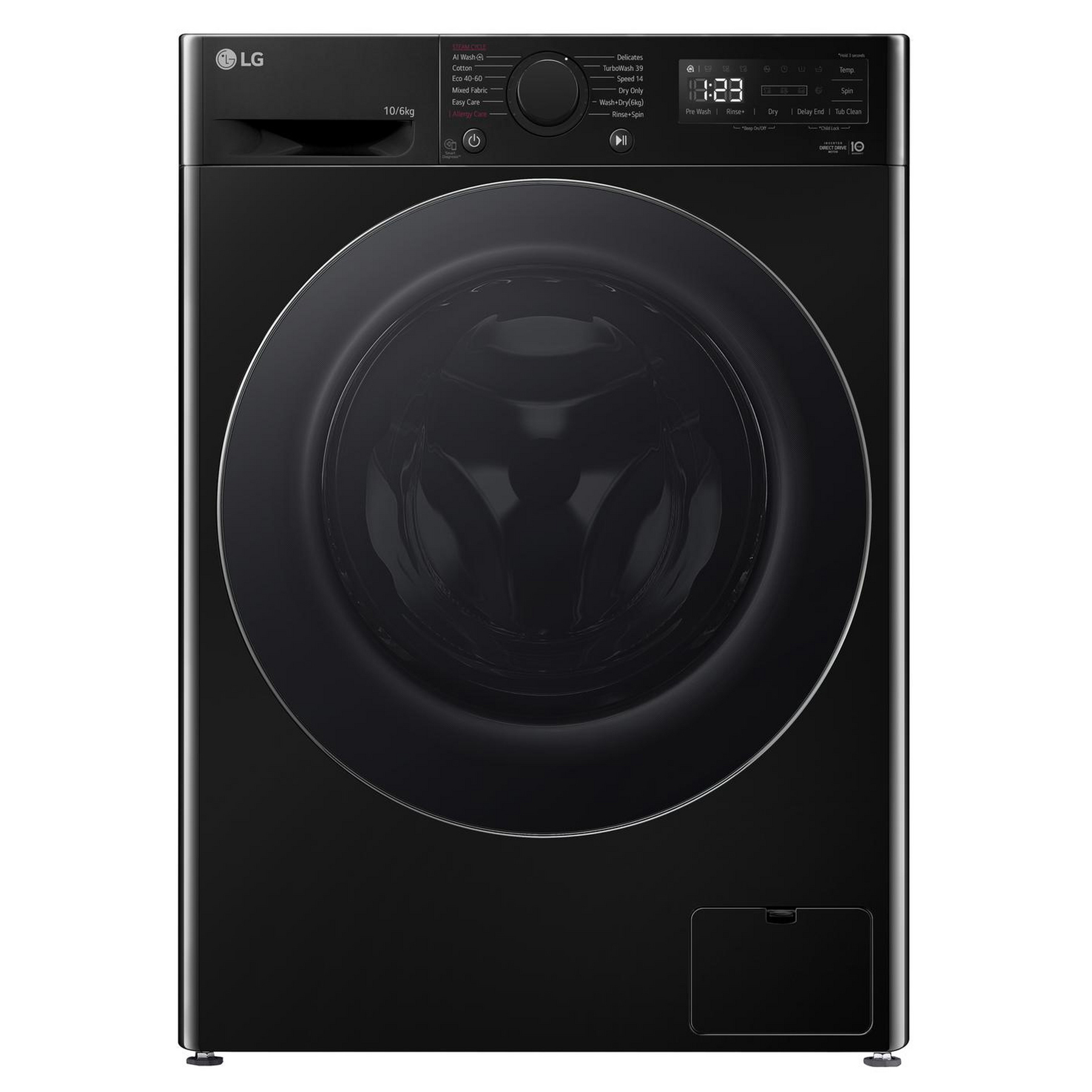 LG FWY706NCTN1 Washer Dryer in Onyx Black 1400 Spin 10kg 6kg D Rated