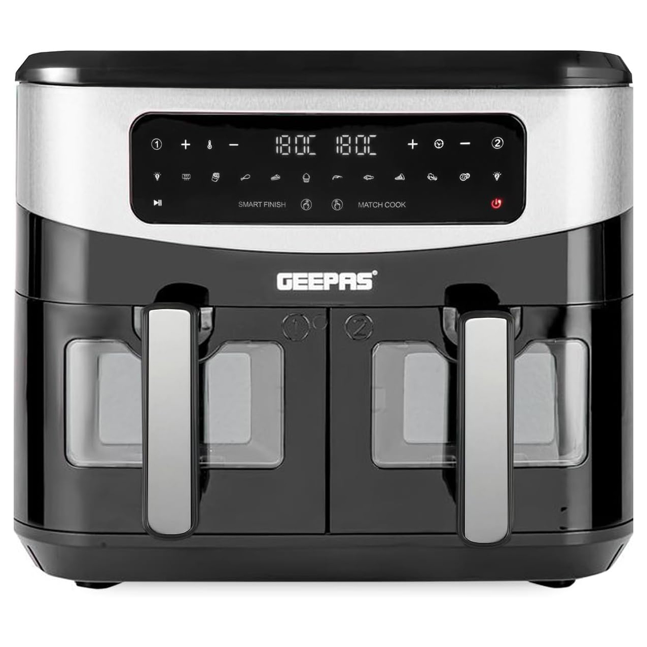 Geepas GAF37525 9L XL Dual Zone Digital Air Fryer with Visual Window B