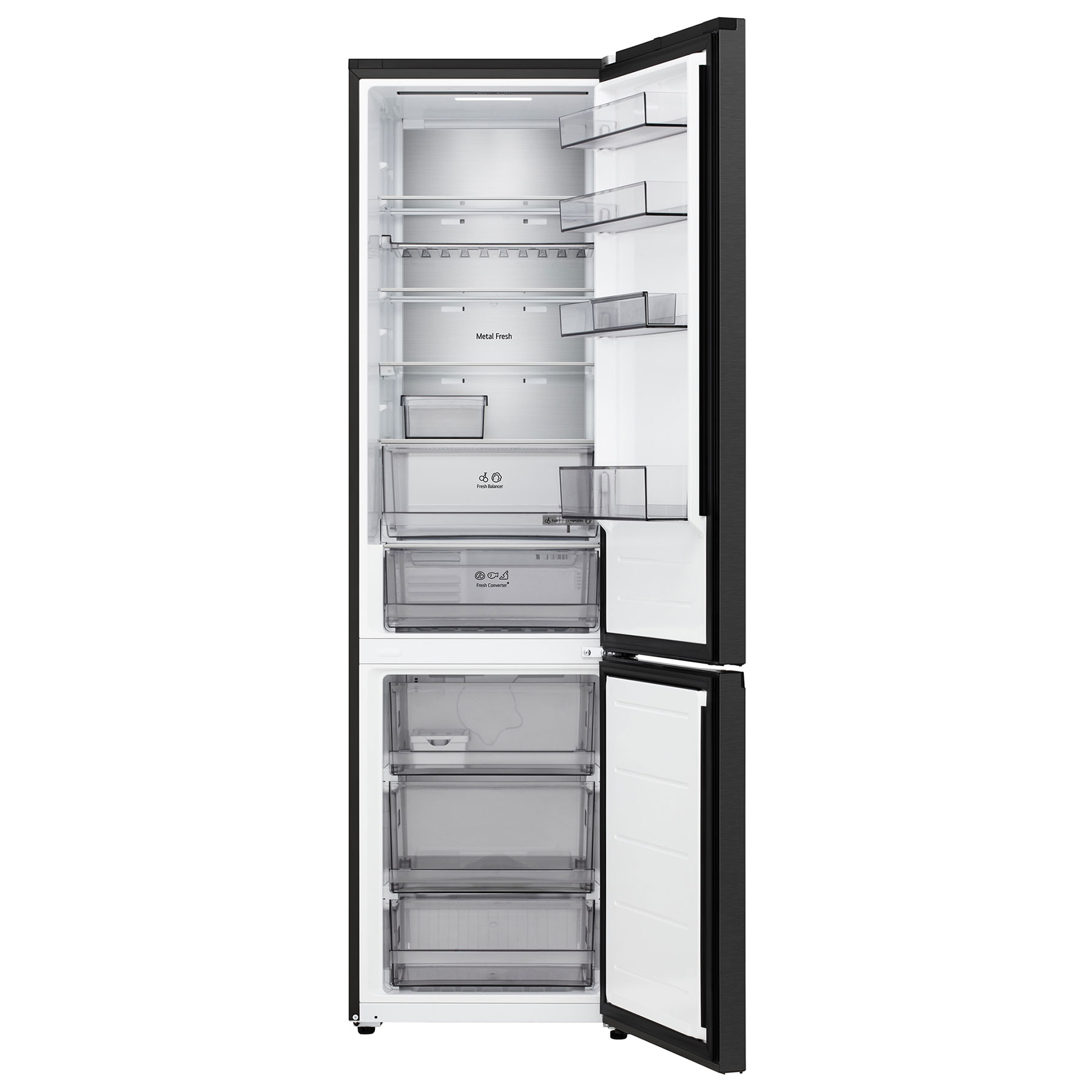 LG GBBS524CEV 203cm High 60 40 Frost Free Fridge Freezer in Black Stee, photo 3