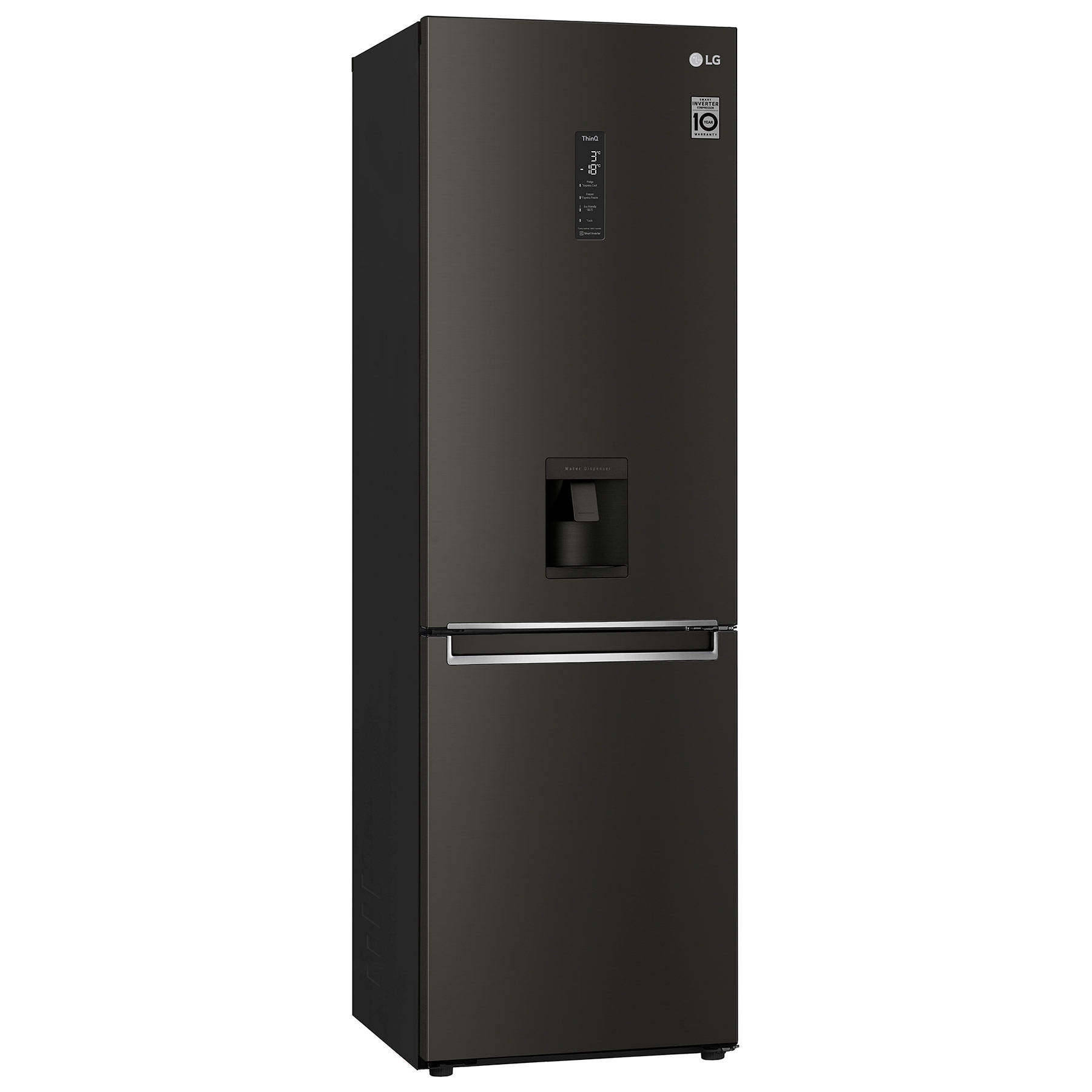 LG GBF61BLHEN Frost Free Fridge Freezer Black Steel