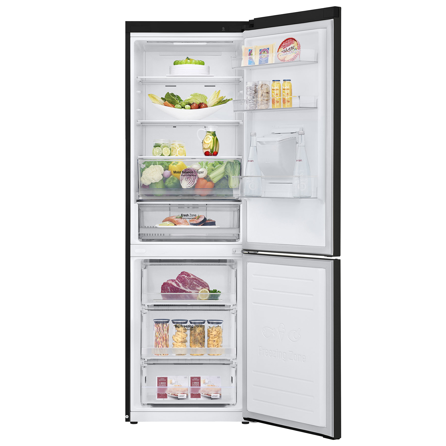LG GBF61BLHEN Frost Free Fridge Freezer Black Steel