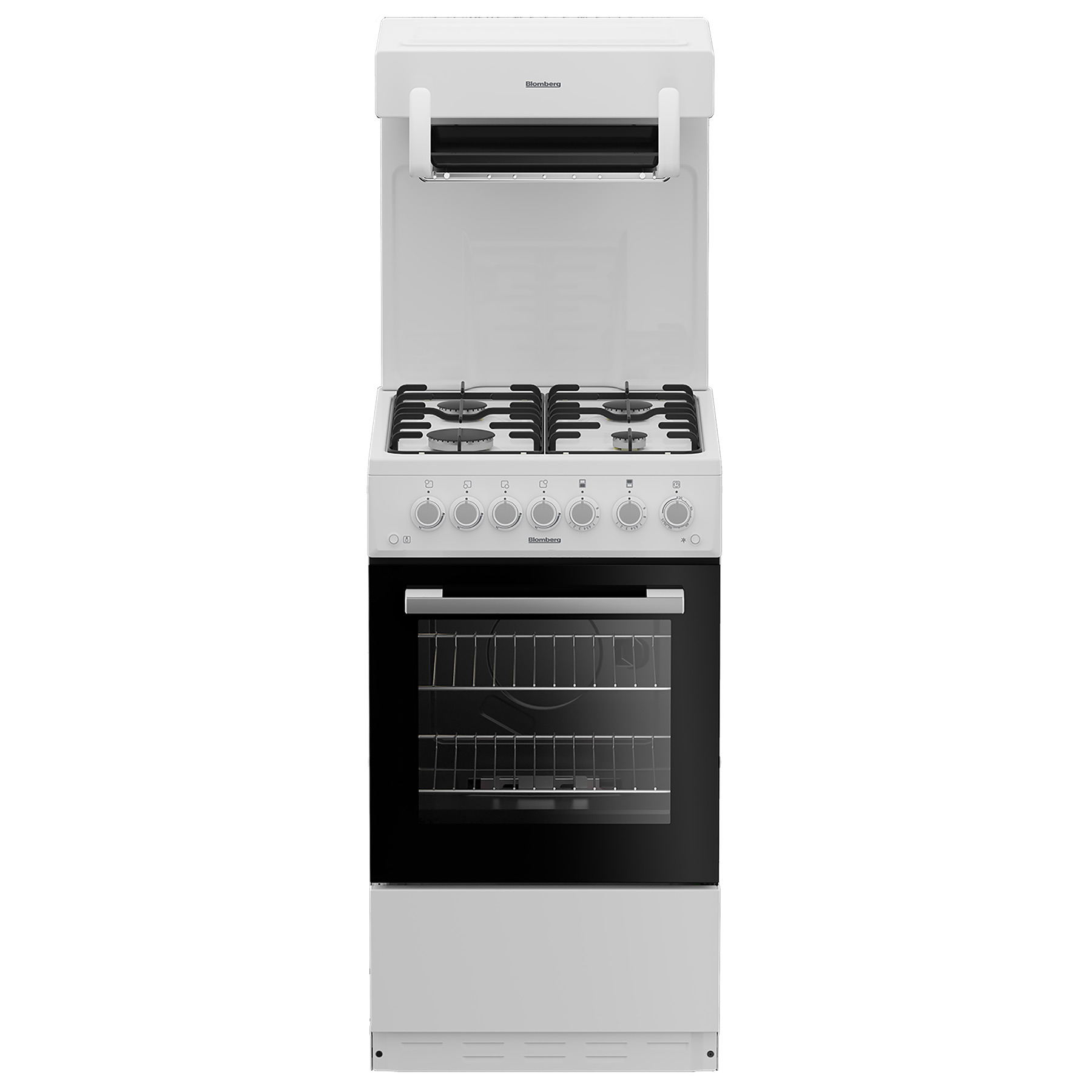Image of Blomberg GGS9151W 50cm Single Oven Gas Cooker in White Eye Level Grill