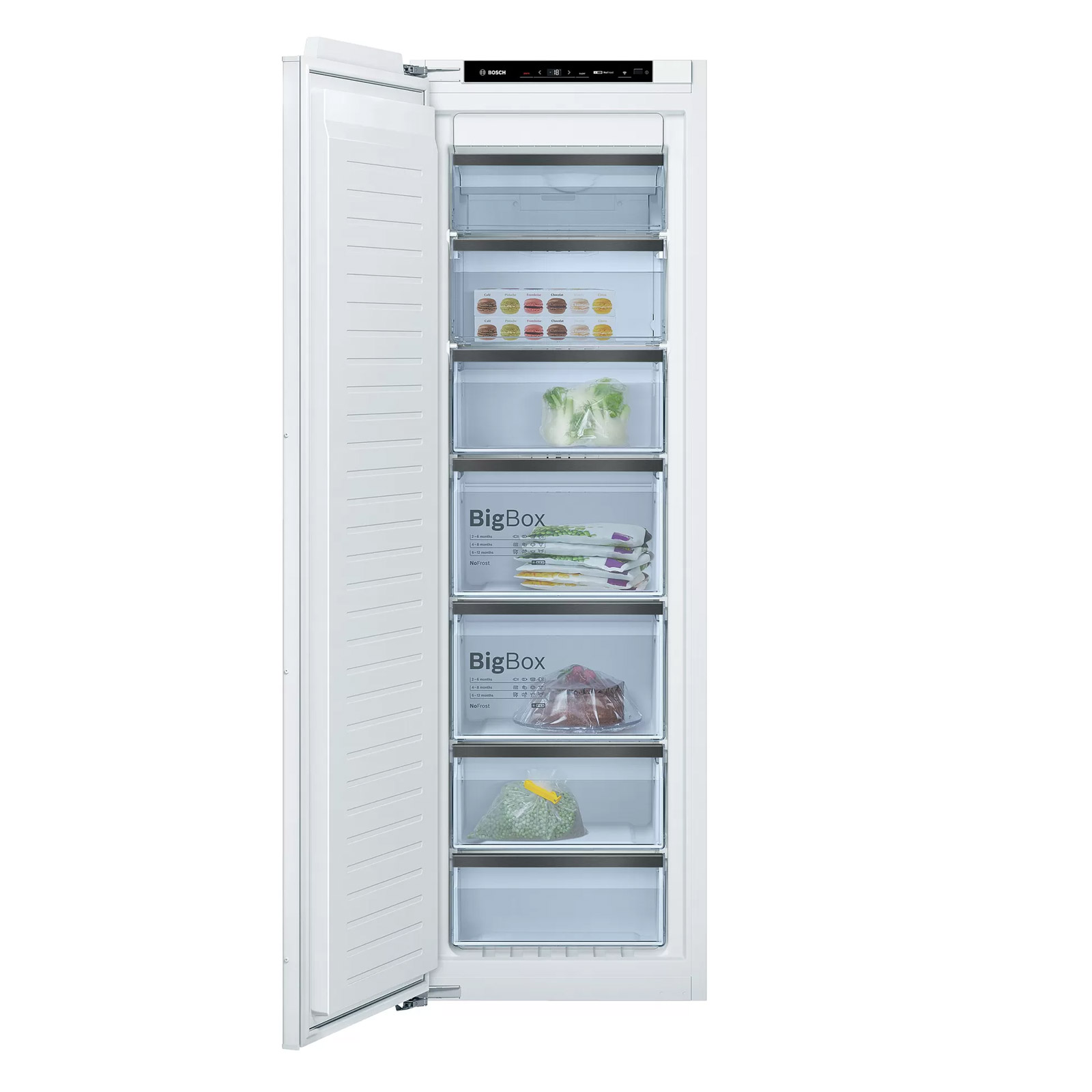 Image of Bosch GIN81HCE0G Series 8 55cm Integrated No Frost Freezer 1 77m E Rat