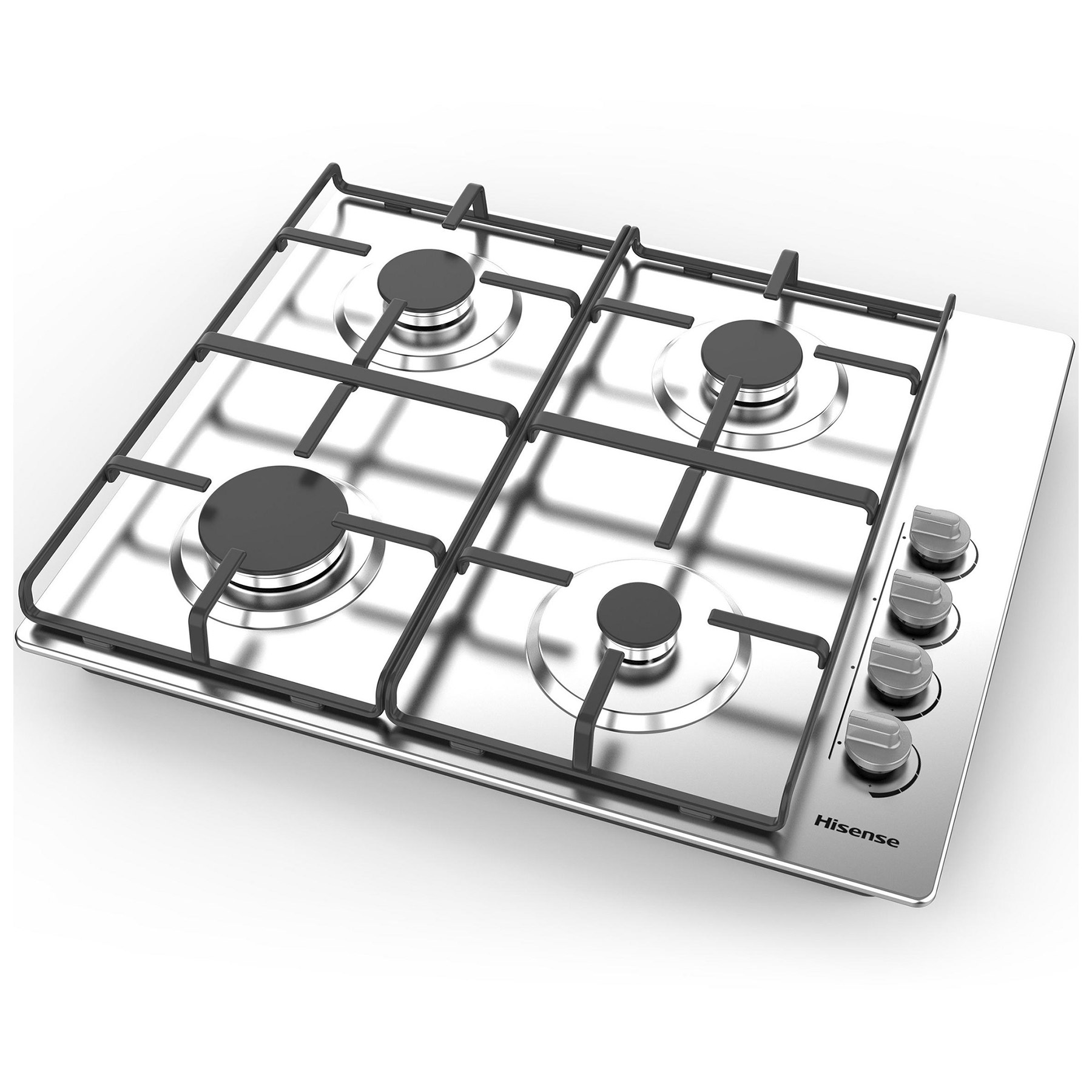 Hisense GM642XHS 60cm 4 Burner Gas Hob in Stainless Steel Wok Burner, photo 2