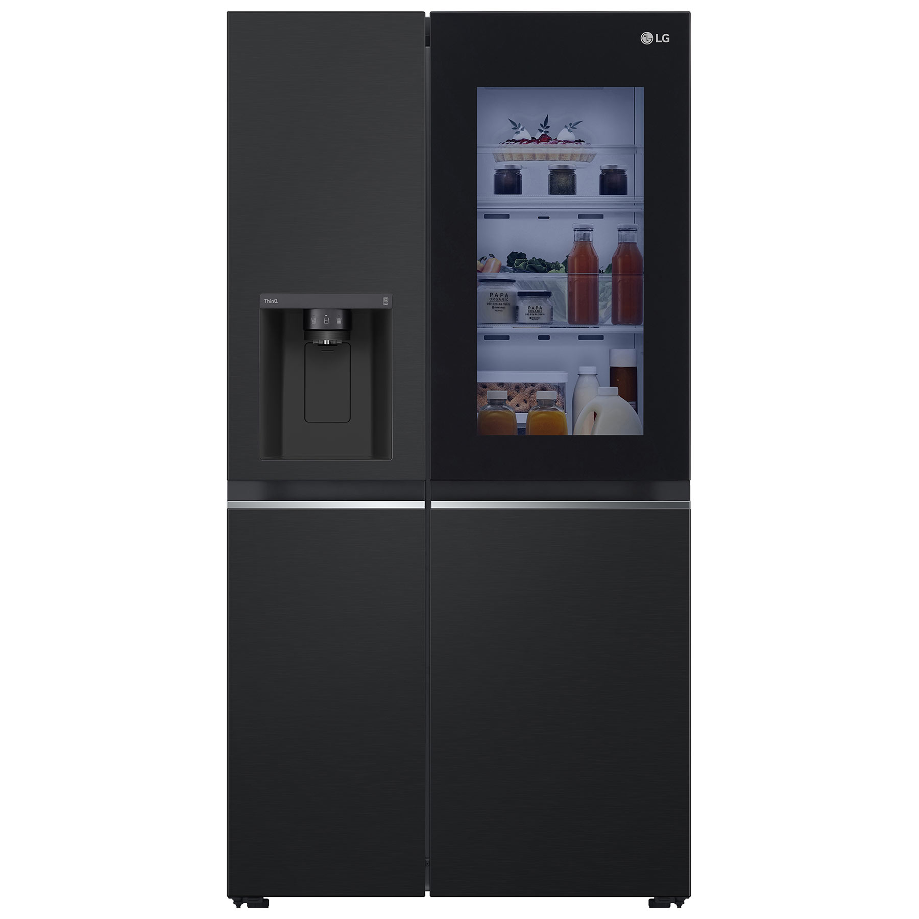 LG GSGV81EPLD InstaView American Fridge Freezer in Matt Black with Ice