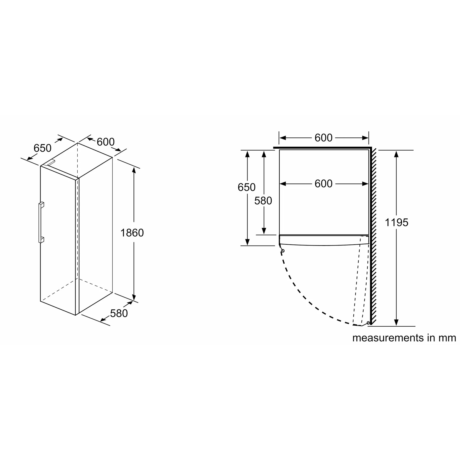 Bosch GSN29VWEVG Series 4 161cm High Freezer in White 60cm Wide, photo 4