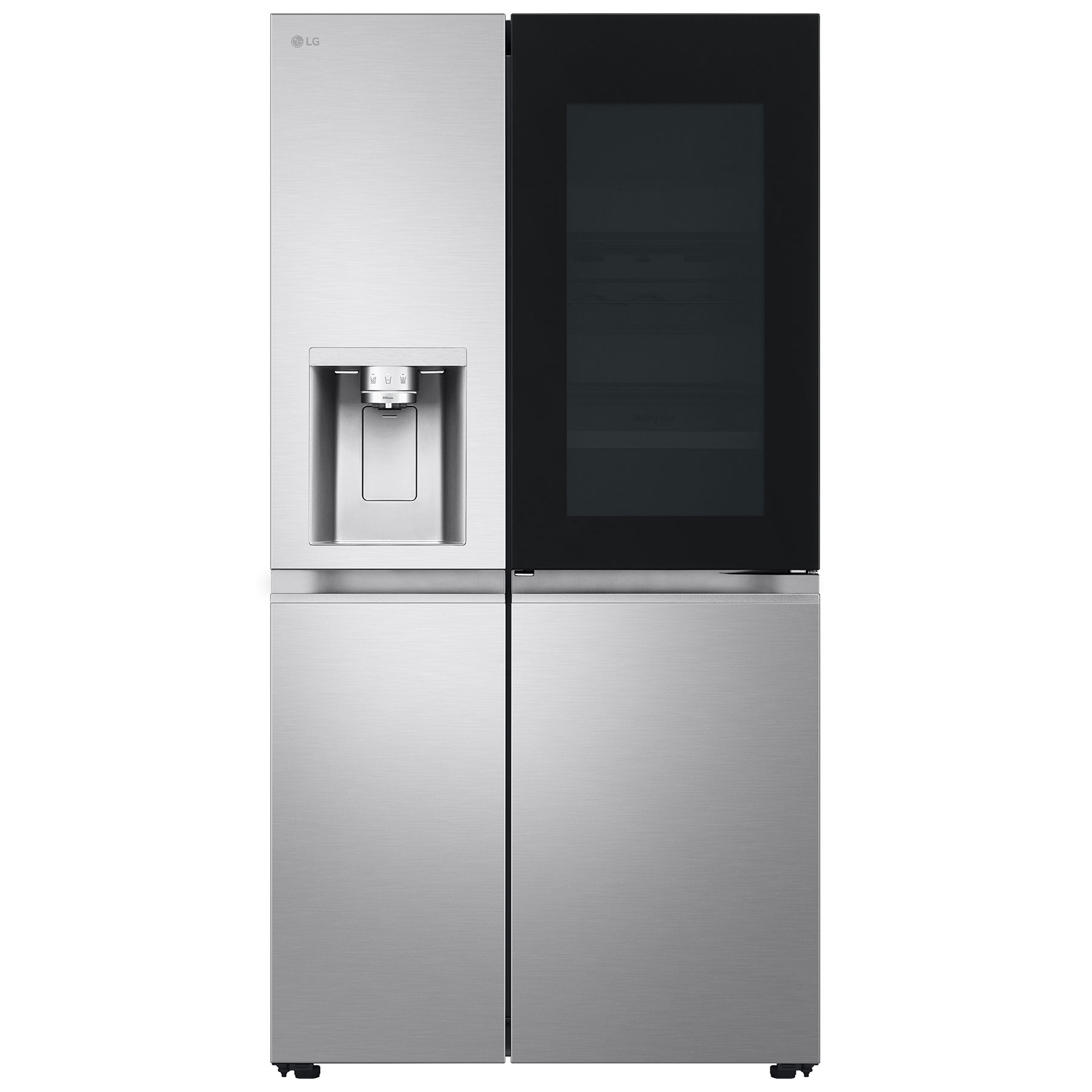 LG GSXE90BSAD InstaView American Fridge Freezer in Brushed Steel with