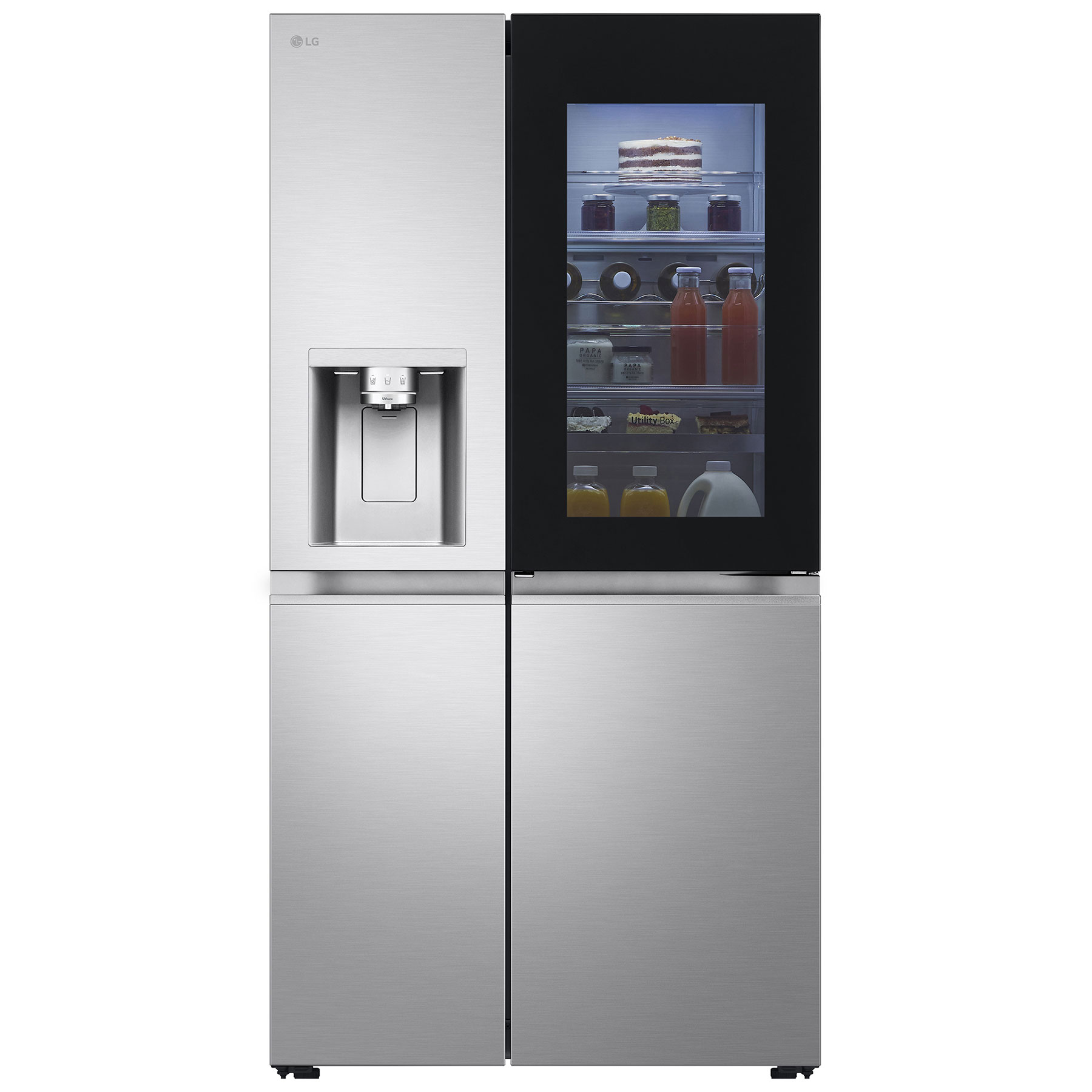 LG GSXE91BSAD InstaView American Fridge Freezer in Brushed Steel with, photo 2