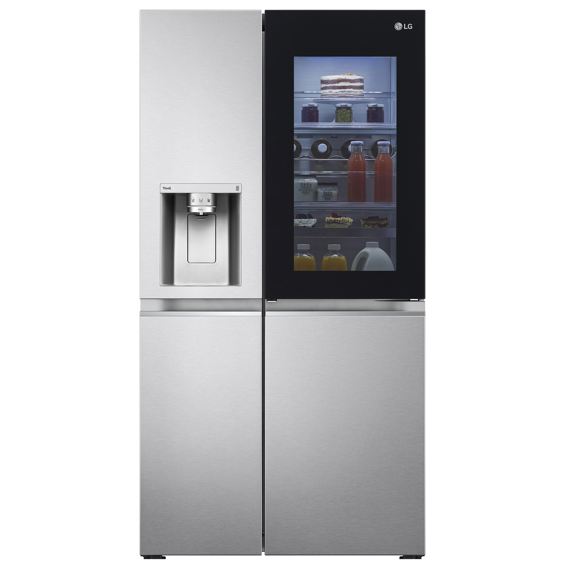 LG GSXV91BSAE InstaView American Fridge Freezer in Stainless Steel wit