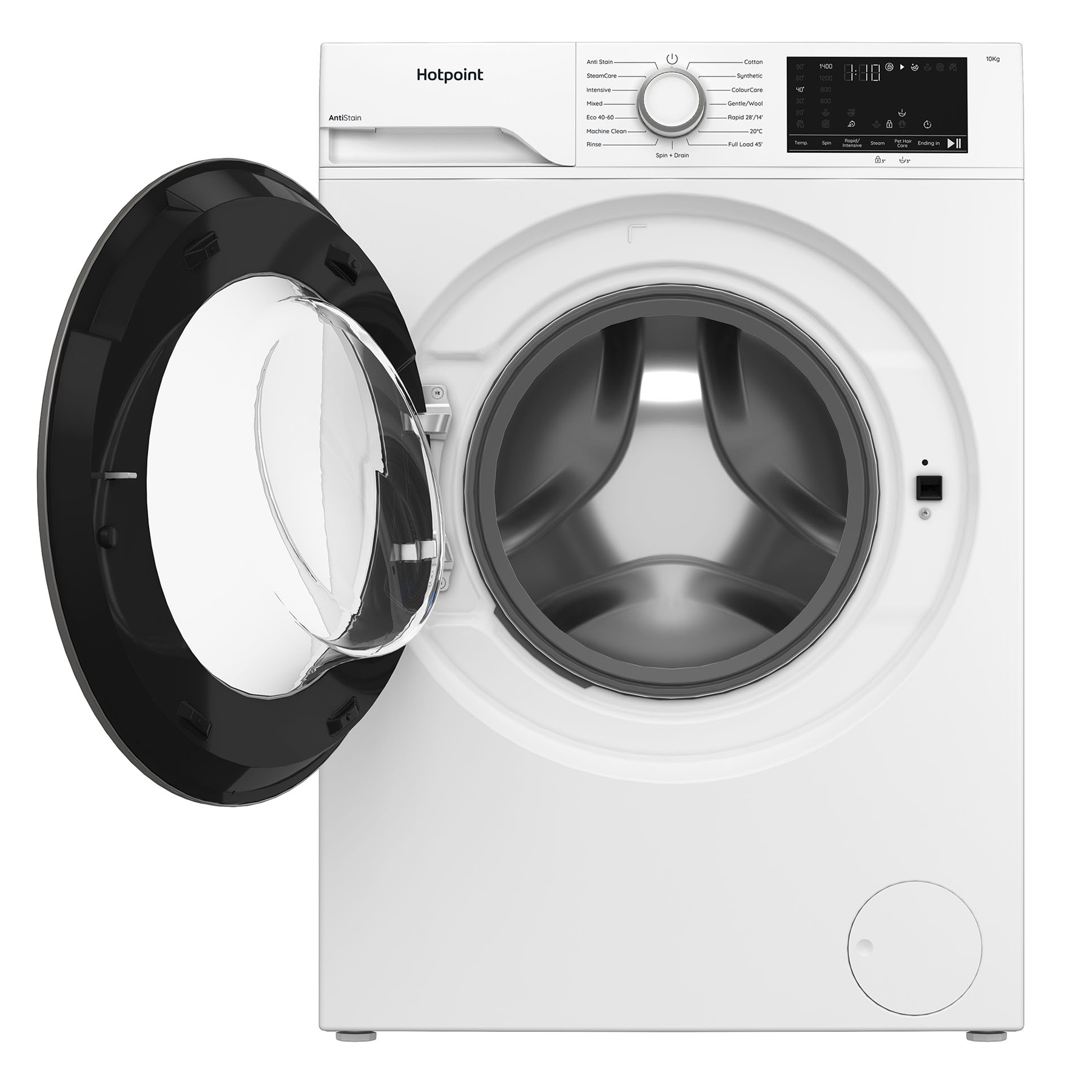 Hotpoint H101ANTISTA 10kg 1400 Spin Washing Machine in White A Rated P, photo 3