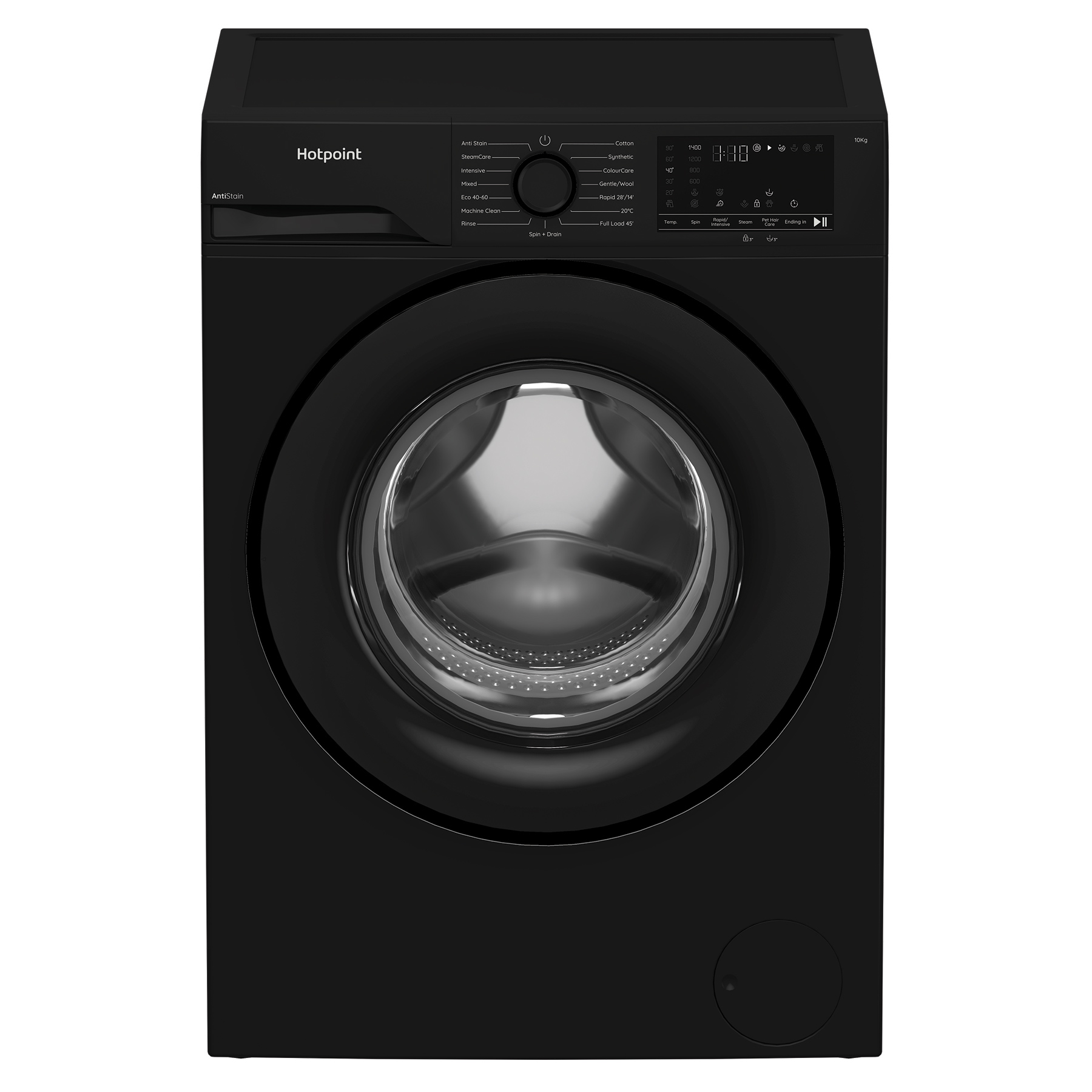 Hotpoint H101BANTISTA 10kg 1400 Spin Washing Machine in Black A Rated, photo 2