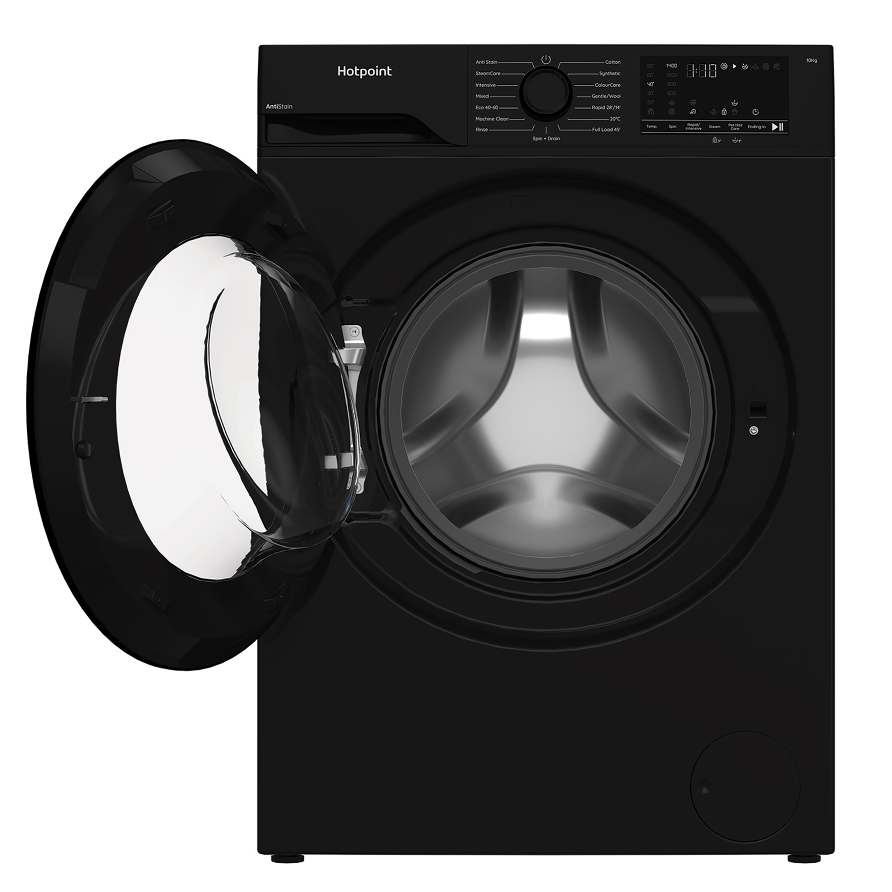 Hotpoint H101BANTISTA 10kg 1400 Spin Washing Machine in Black A Rated, photo 4