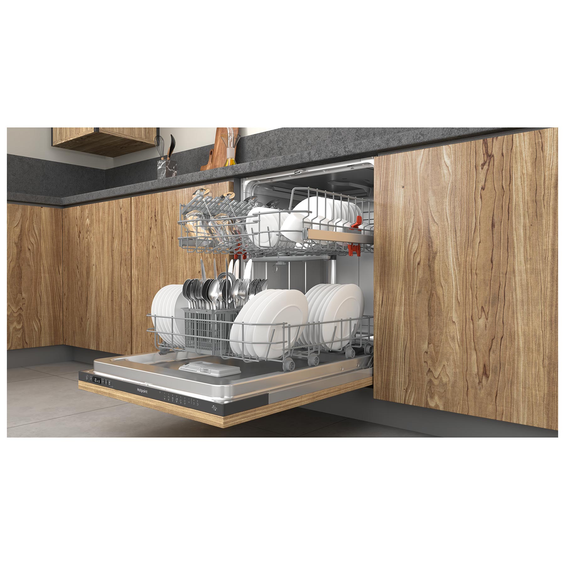 Hotpoint H2IHD526BUK 60cm Fully Integrated Dishwasher 14 Place E Rated, photo 4