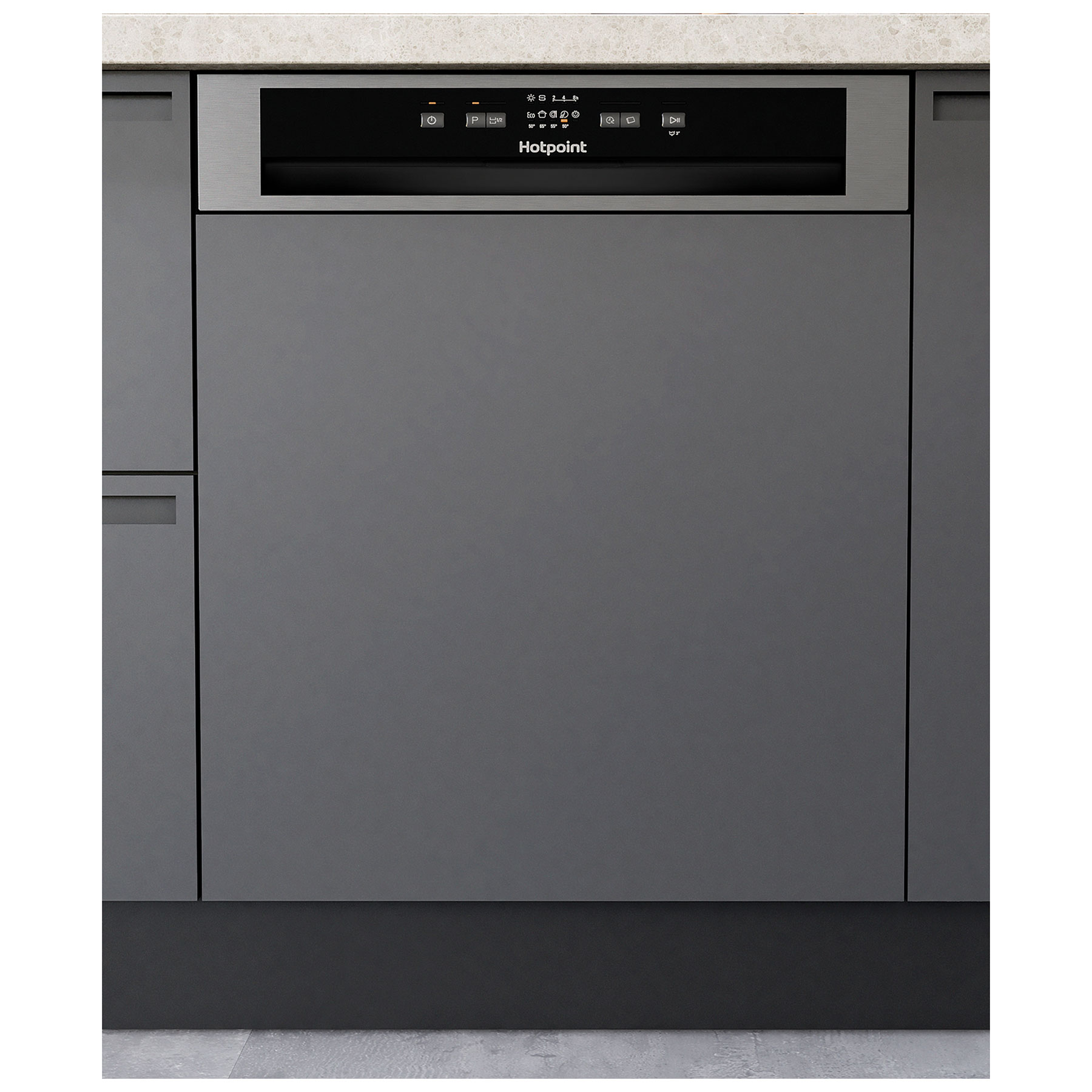 Image of Hotpoint H3BL626XUK 60cm Semi Integrated Dishwasher 14 Place E Rated