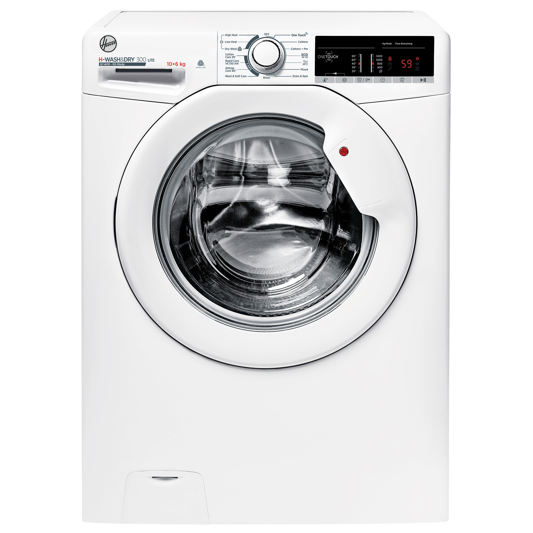 Image of Hoover H3D4106TE Washer Dryer in White 1400rpm 10kg 6Kg E Rated NFC