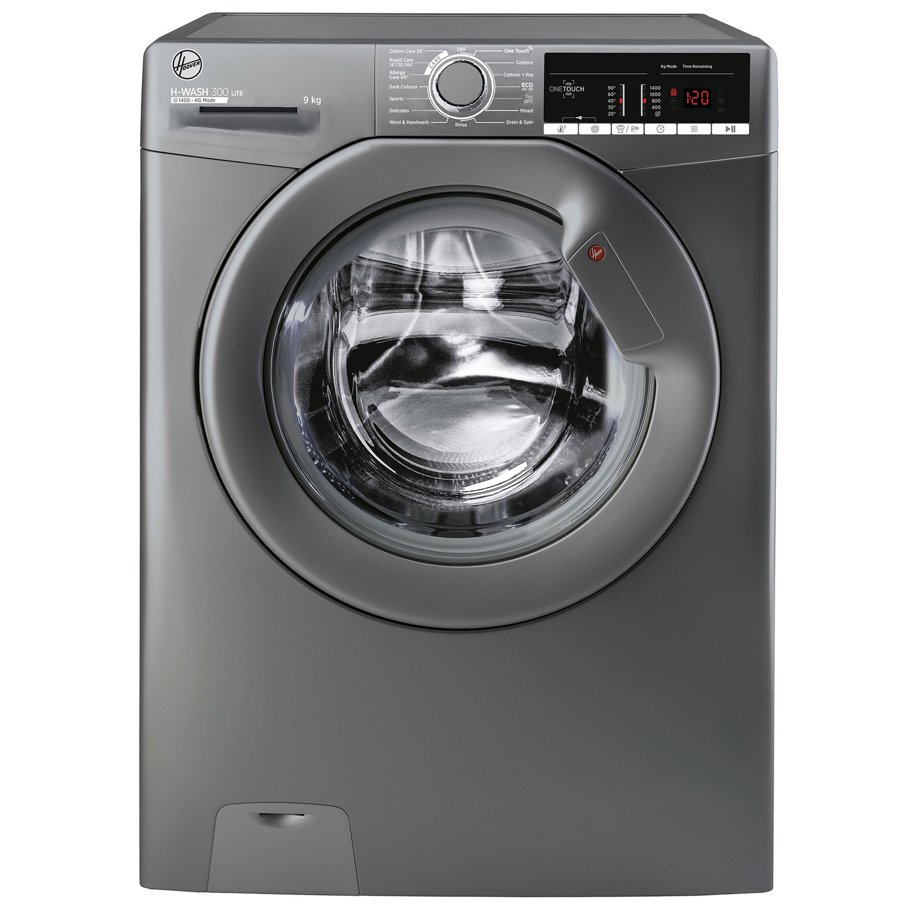 Image of Hoover H3W49TAGG4 Washing Machine in Graphite 1400rpm 9Kg B Rated NFC