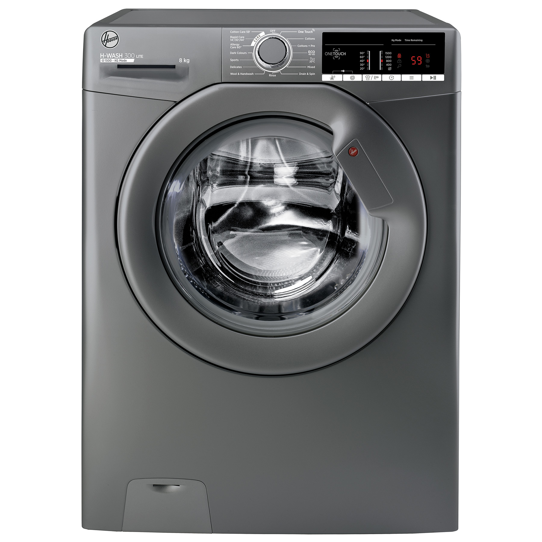 Image of Hoover H3W58TGGE Washing Machine in Graphite 1500rpm 8Kg D Rated