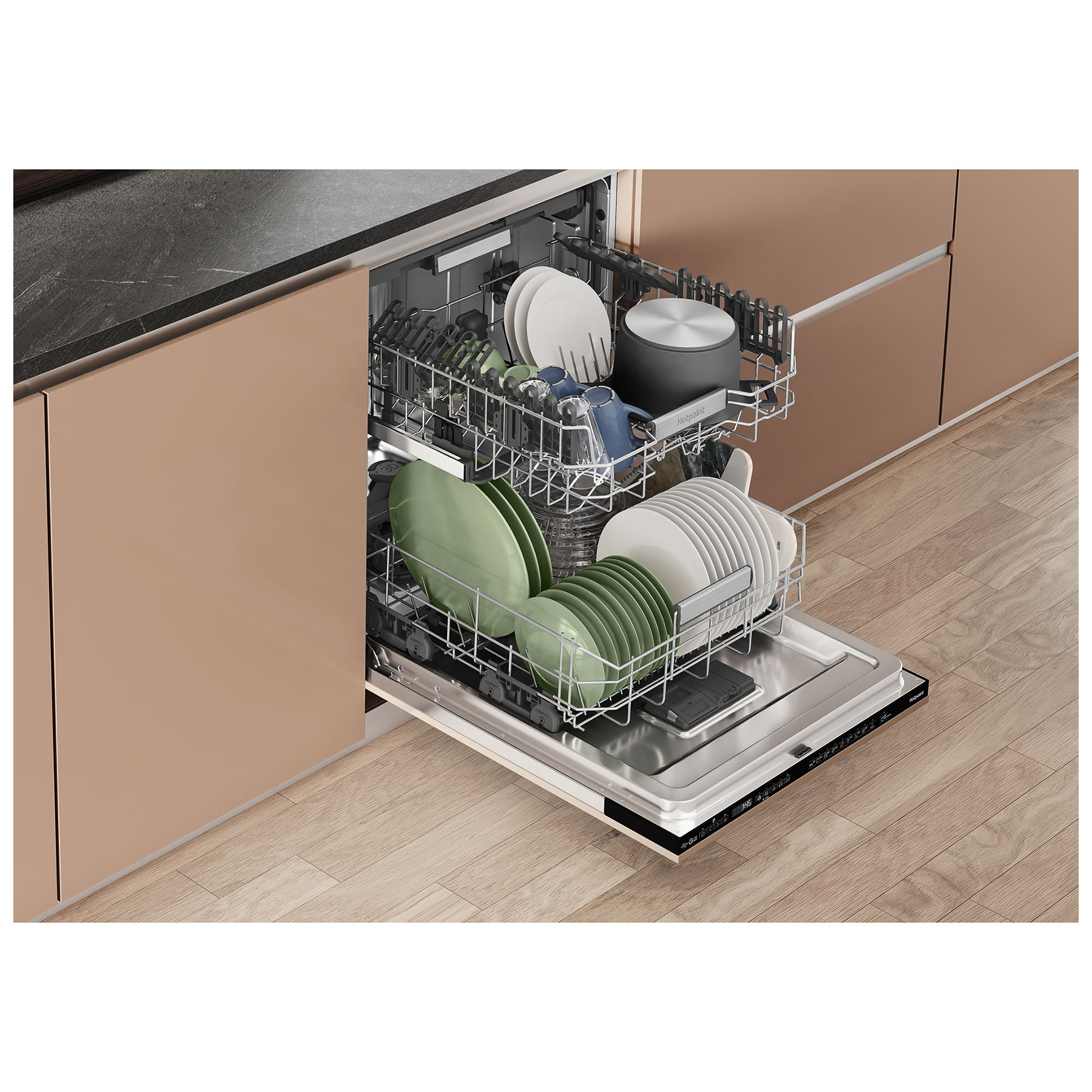 Hotpoint H7IHP42L 60cm Fully Integrated Dishwasher 15 Place C Rated, photo 5