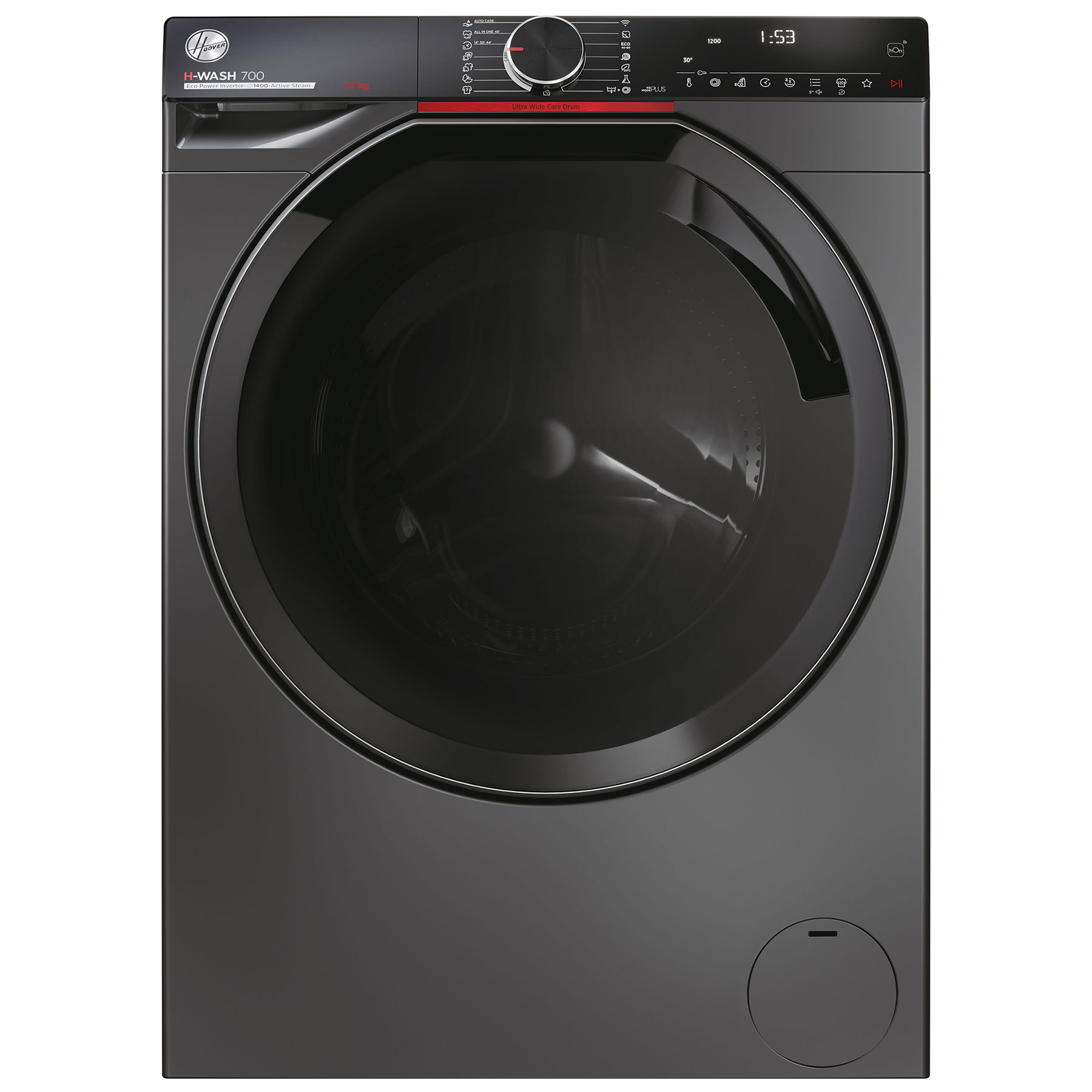 Hoover H7W412MBCR Washing Machine in Graphite 1400rpm 12Kg A Rated Wi