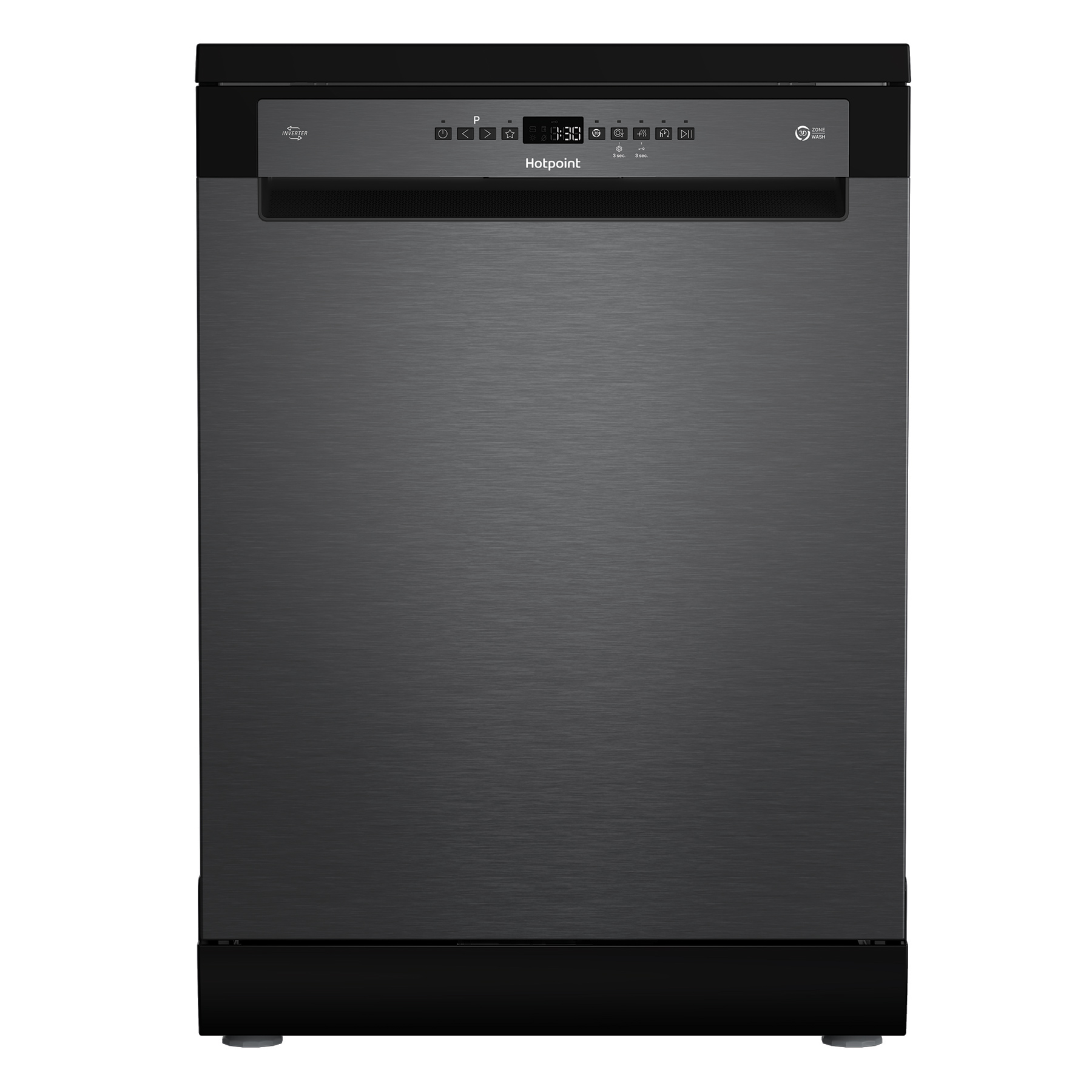 Hotpoint H8FHP51BSUK 60cm Dishwasher in Black Steel Place Setting B Ra