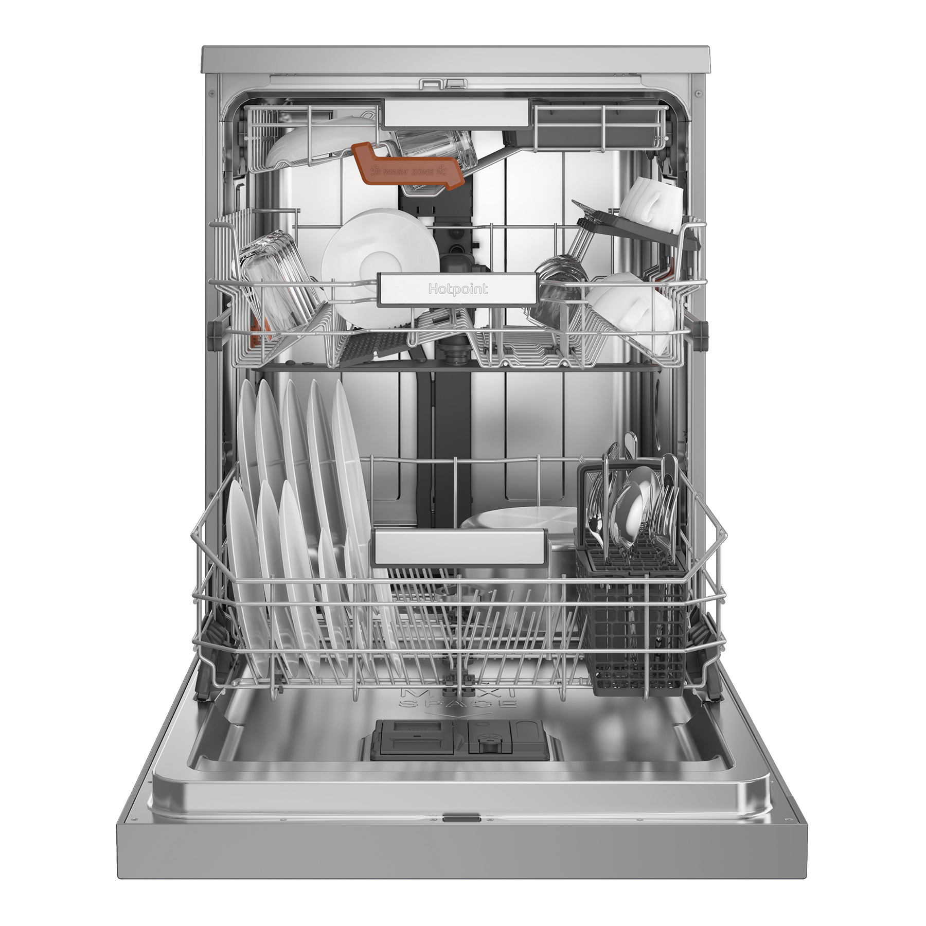 Hotpoint H8FHP51XUK 60cm Dishwasher in Stainless Steel Place Setting B, photo 5