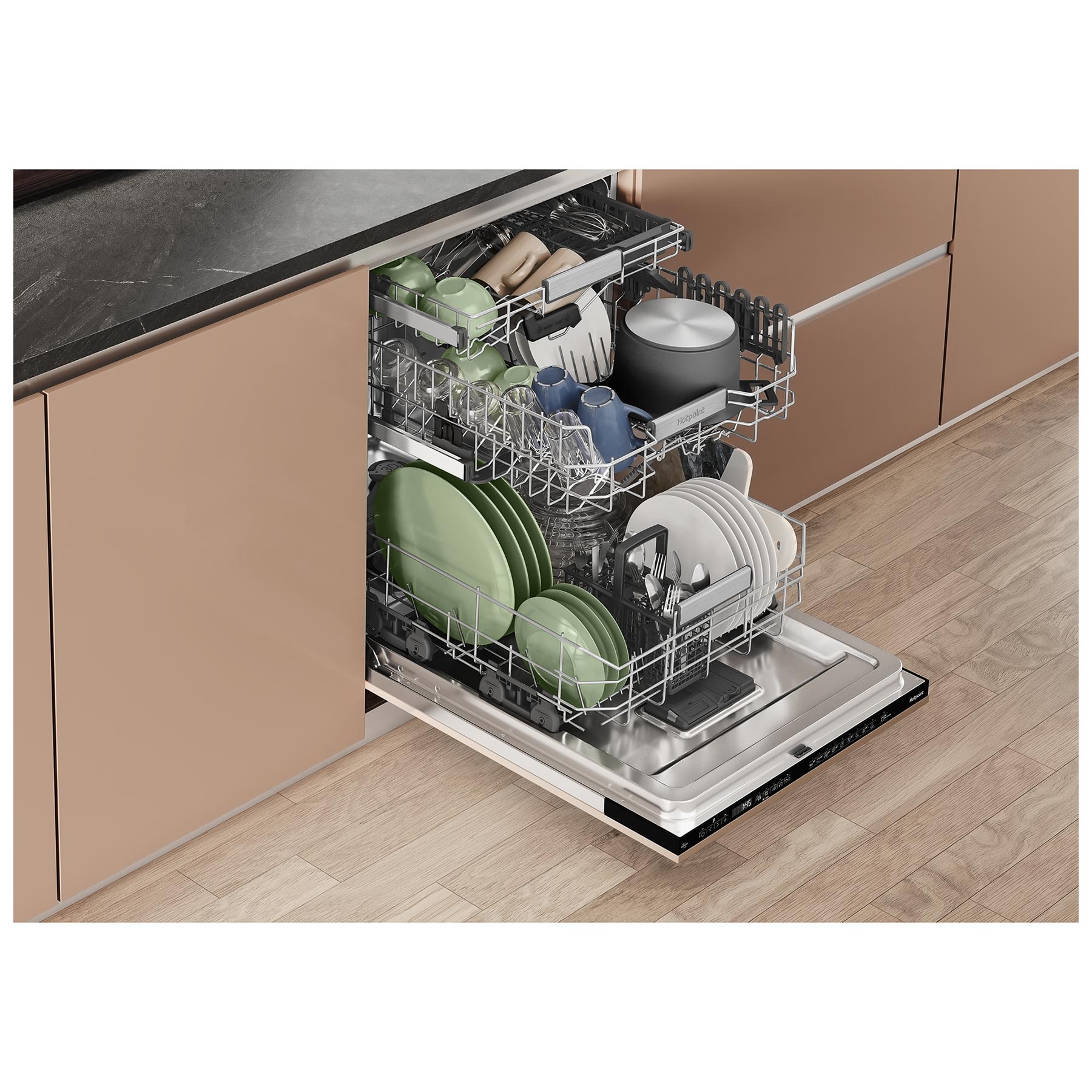 Hotpoint H8IHP42L 60cm Fully Integrated Dishwasher 14 Place C Rated, photo 2