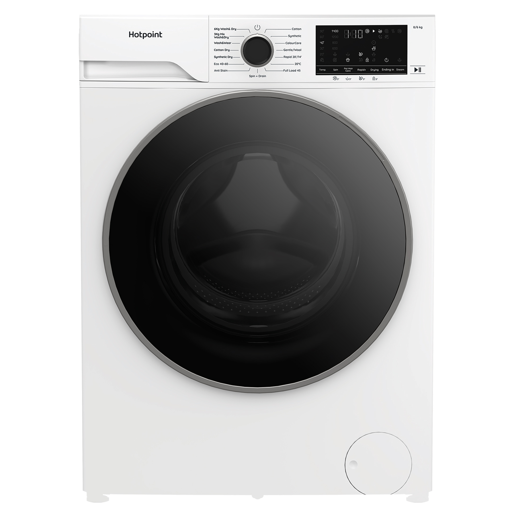 Hotpoint HBD8680ANTI Washer Dryer in White 1400 Spin 8kg 6kg D Rated P