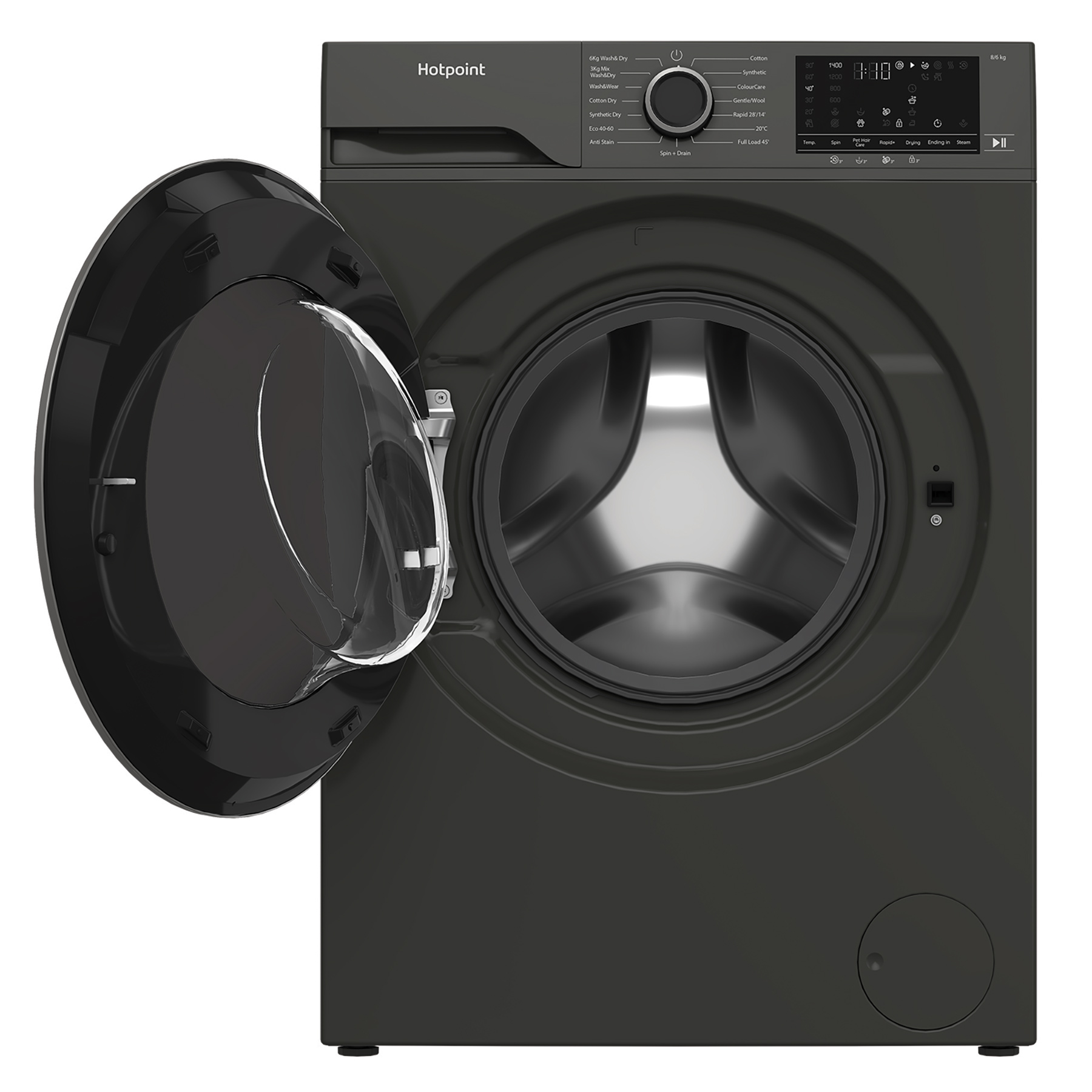 Hotpoint HBD8680GANTI Washer Dryer in Manhattan Grey 1400 Spin 8kg 6kg, photo 3