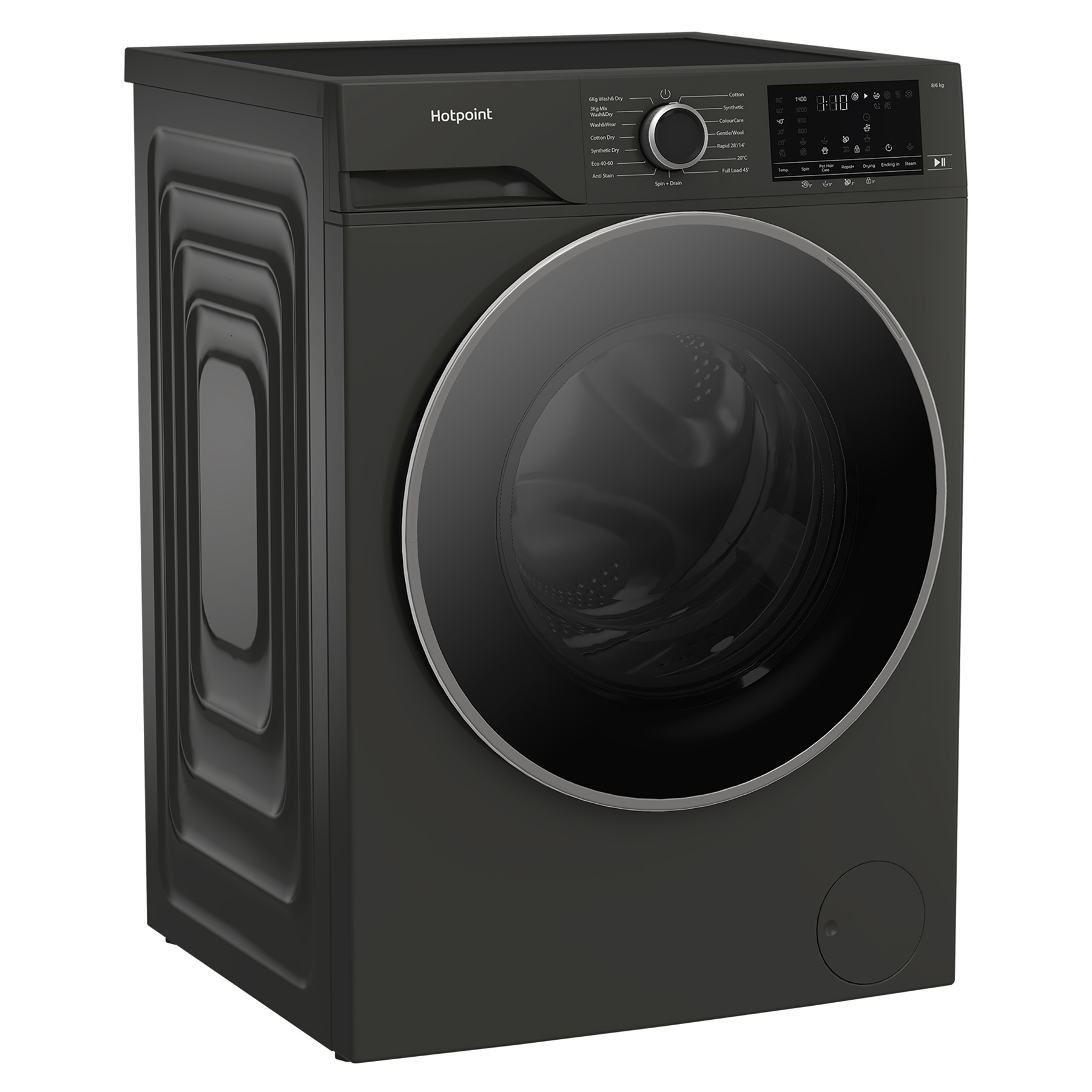 Hotpoint HBD8680GANTI Washer Dryer in Manhattan Grey 1400 Spin 8kg 6kg, photo 4