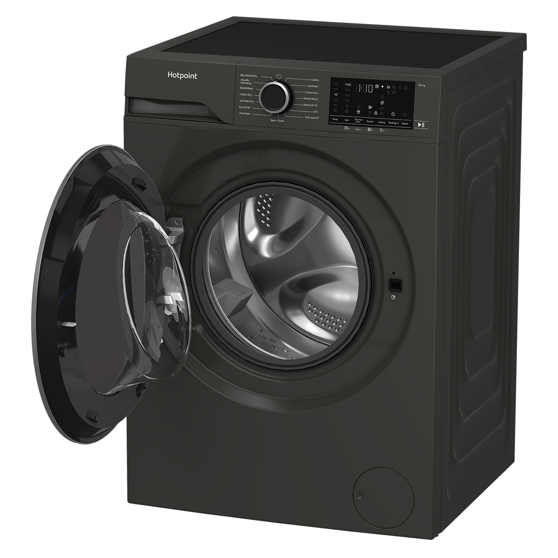 Hotpoint HBD8680GANTI Washer Dryer in Manhattan Grey 1400 Spin 8kg 6kg, photo 5