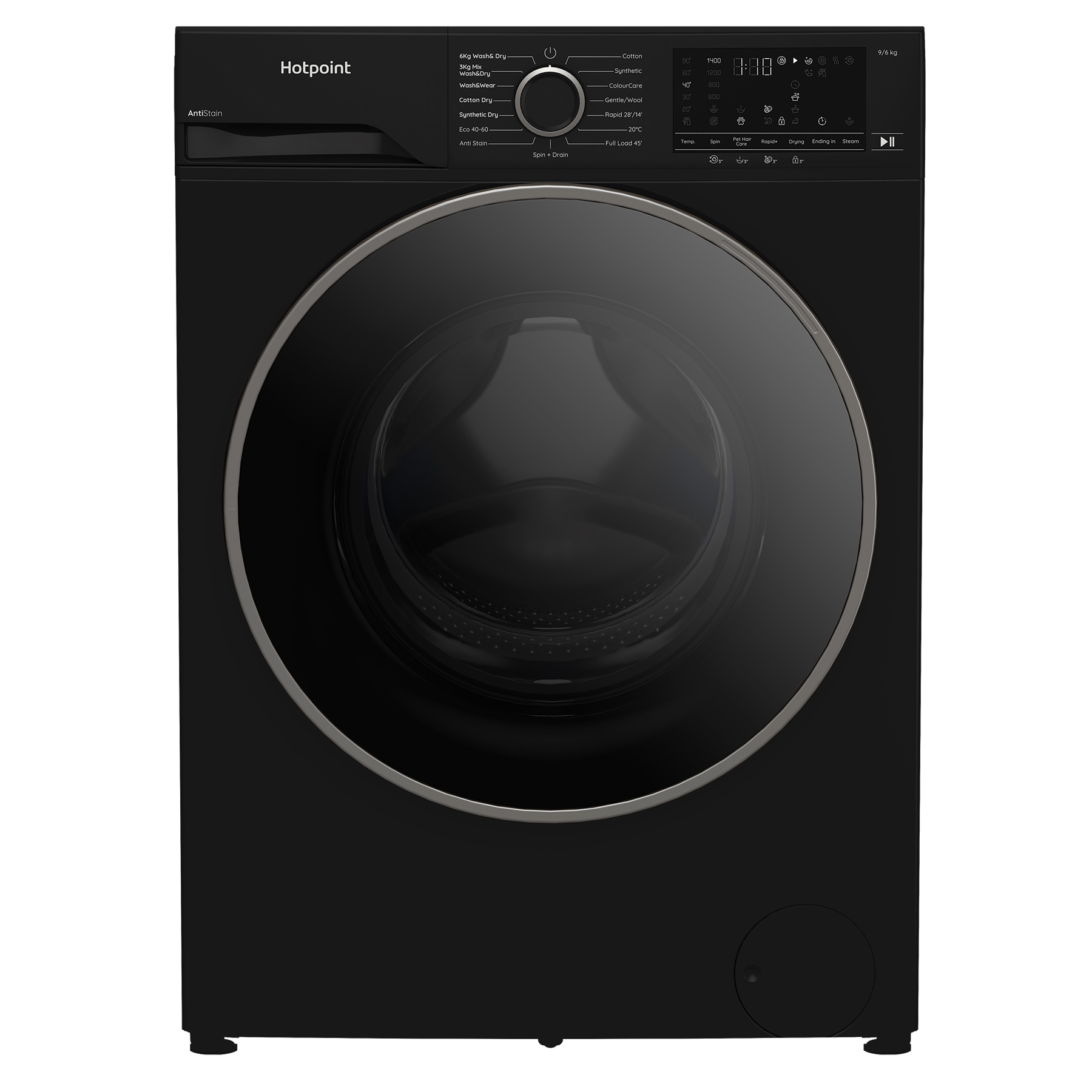 Hotpoint HBD9681BANTI Washer Dryer in Black 1400 Spin 9kg 6kg D Rated