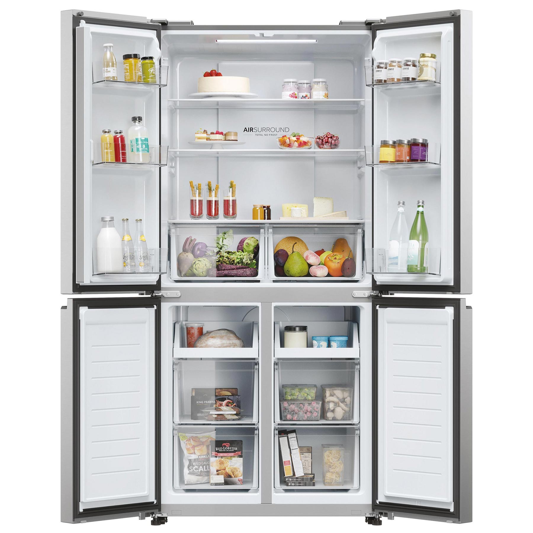 Haier HCR3818ENMM American Fridge Freezer in Stainless Steel Frost Fre, photo 3