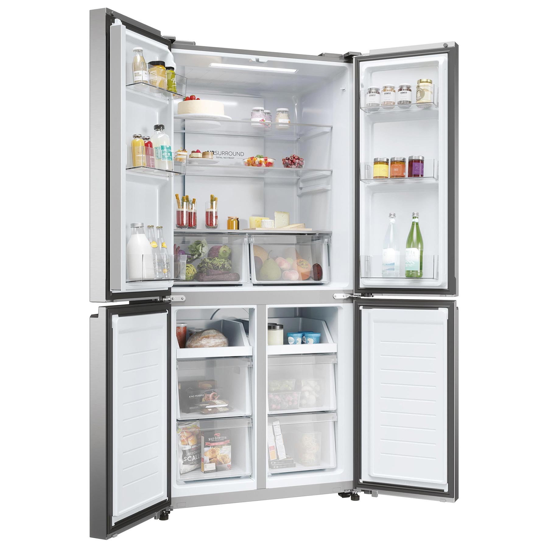 Haier HCR3818ENMM American Fridge Freezer in Stainless Steel Frost Fre, photo 5